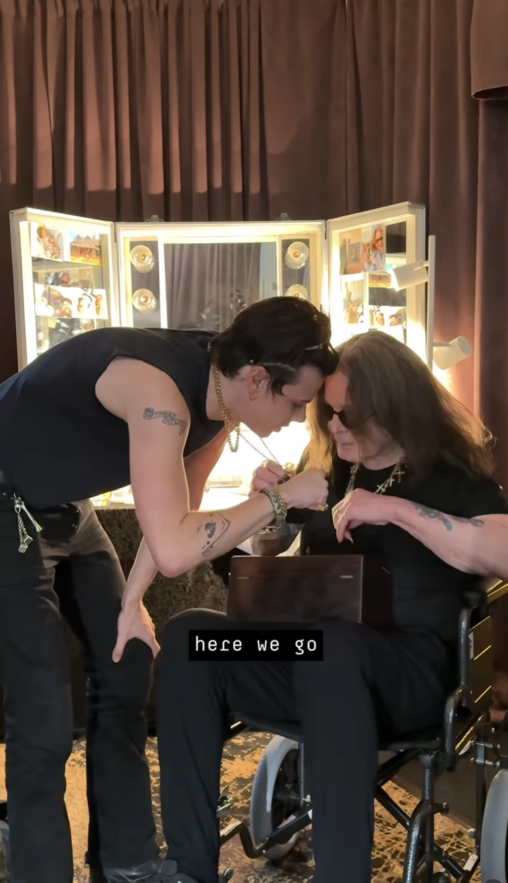 Yungblud gifts Ozzy Osbourne a golden cross necklace
