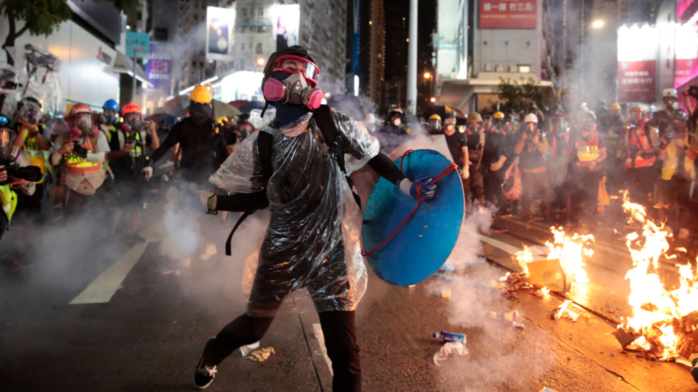 A protester in Hong Kong