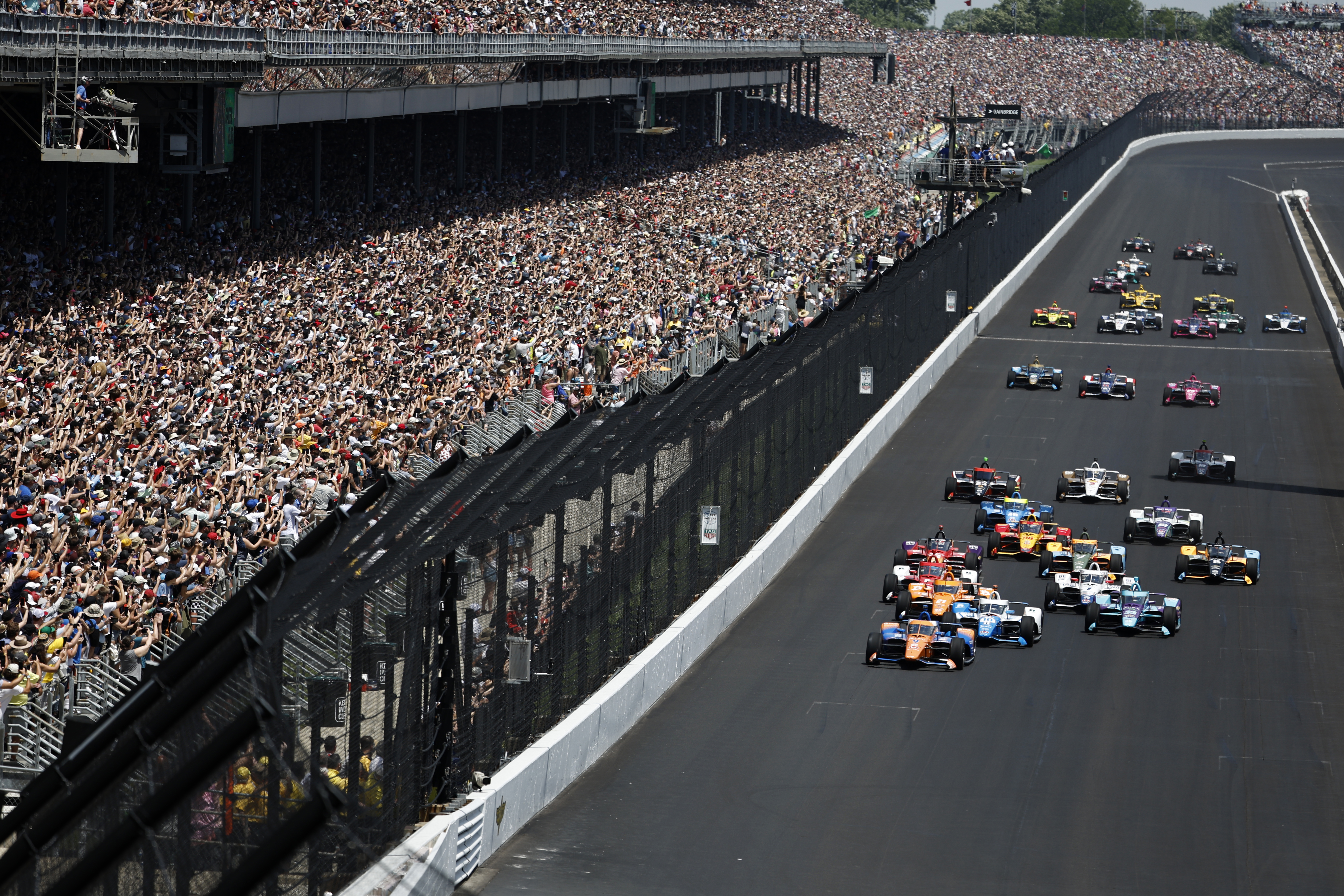 The start of the 2022 Indianapolis 500, led by Chip Ganassi Racing's Scott Dixon.