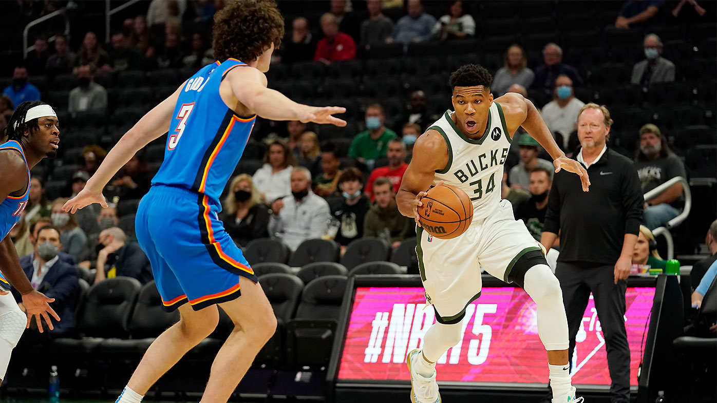 Josh Giddey and Giannis Antetokounmpo