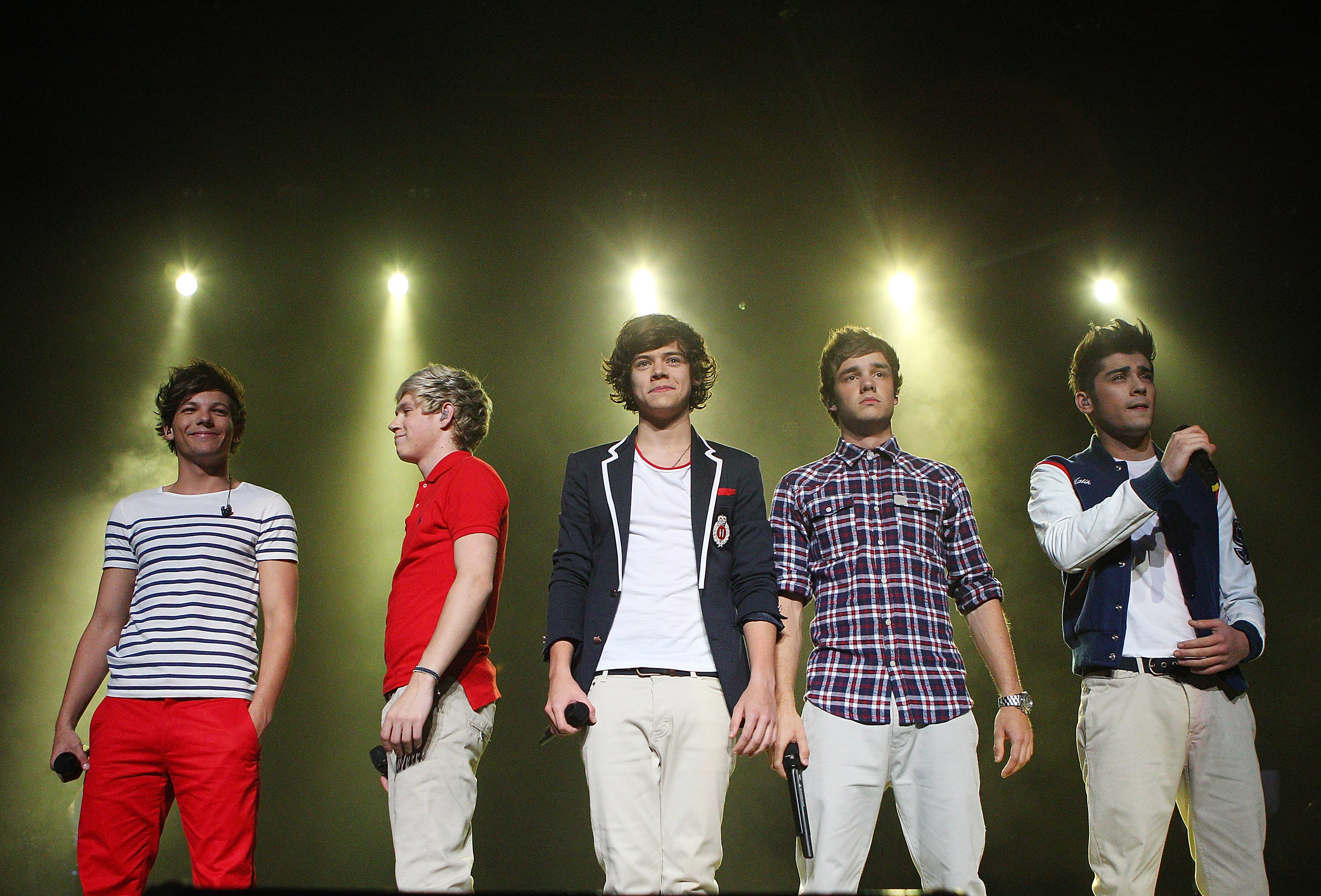 One Direction se presenta en vivo en el escenario del Hisense Arena el 16 de abril de 2012 en Melbourne, Australia.