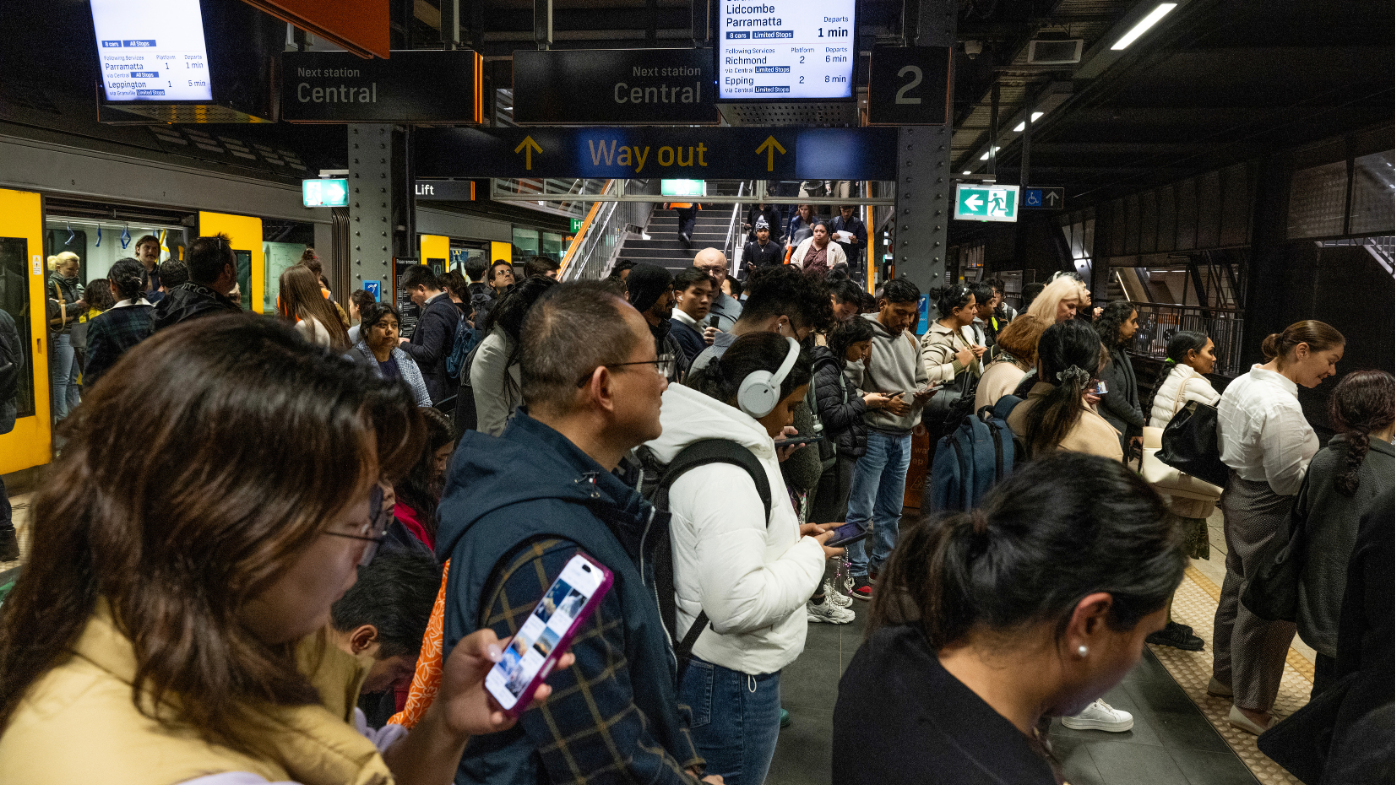 Train delays at Sydney's Town Hall Station on May 20, 2025.