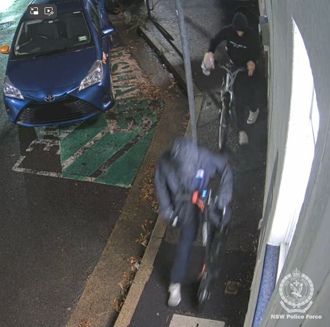 Police have released CCTV images after offensive graffiti was sprayed on a synagogue in Sydney's Inner West