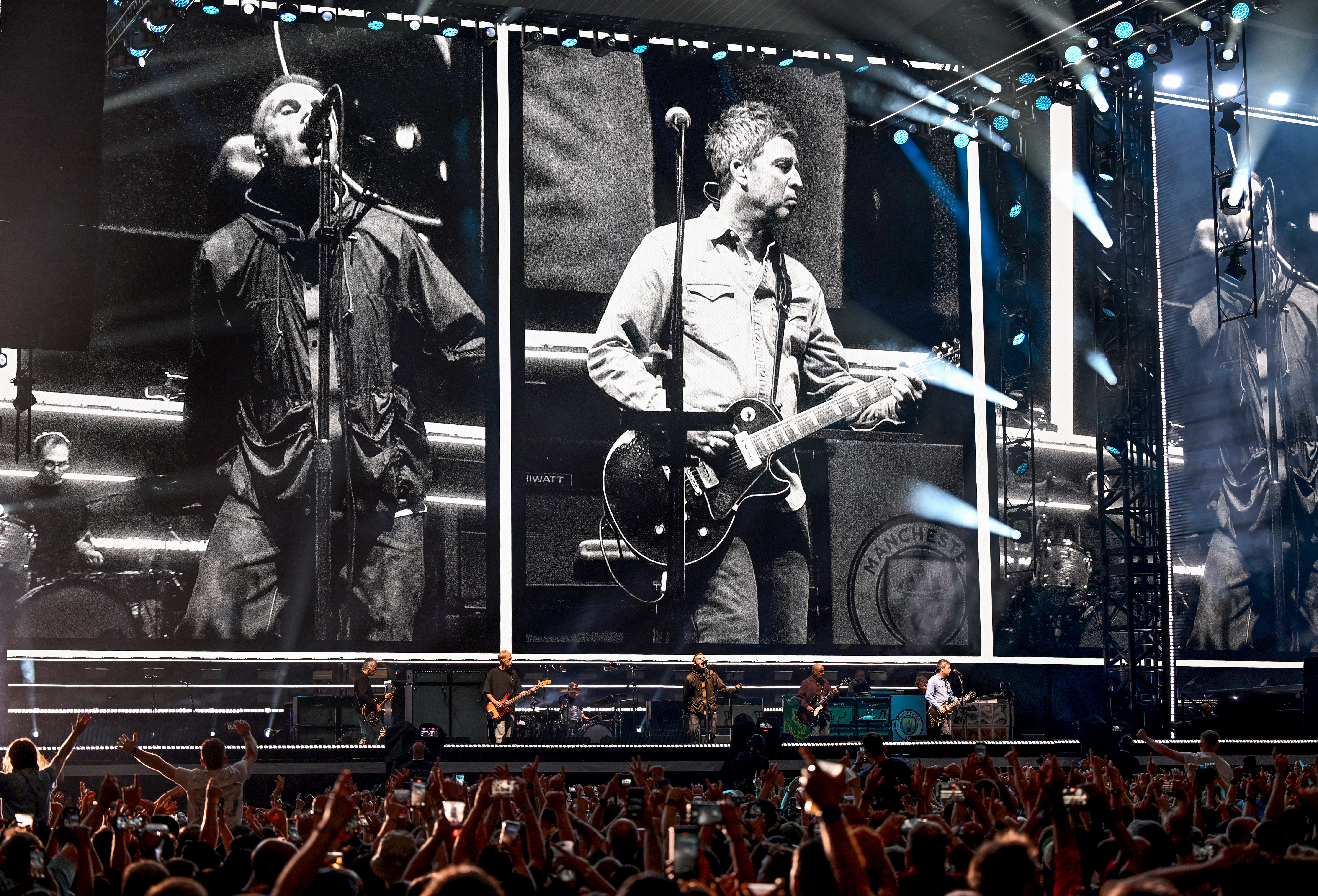 Oasis first reunion concert in Cardiff, Liam Gallagher and Noel Gallagher