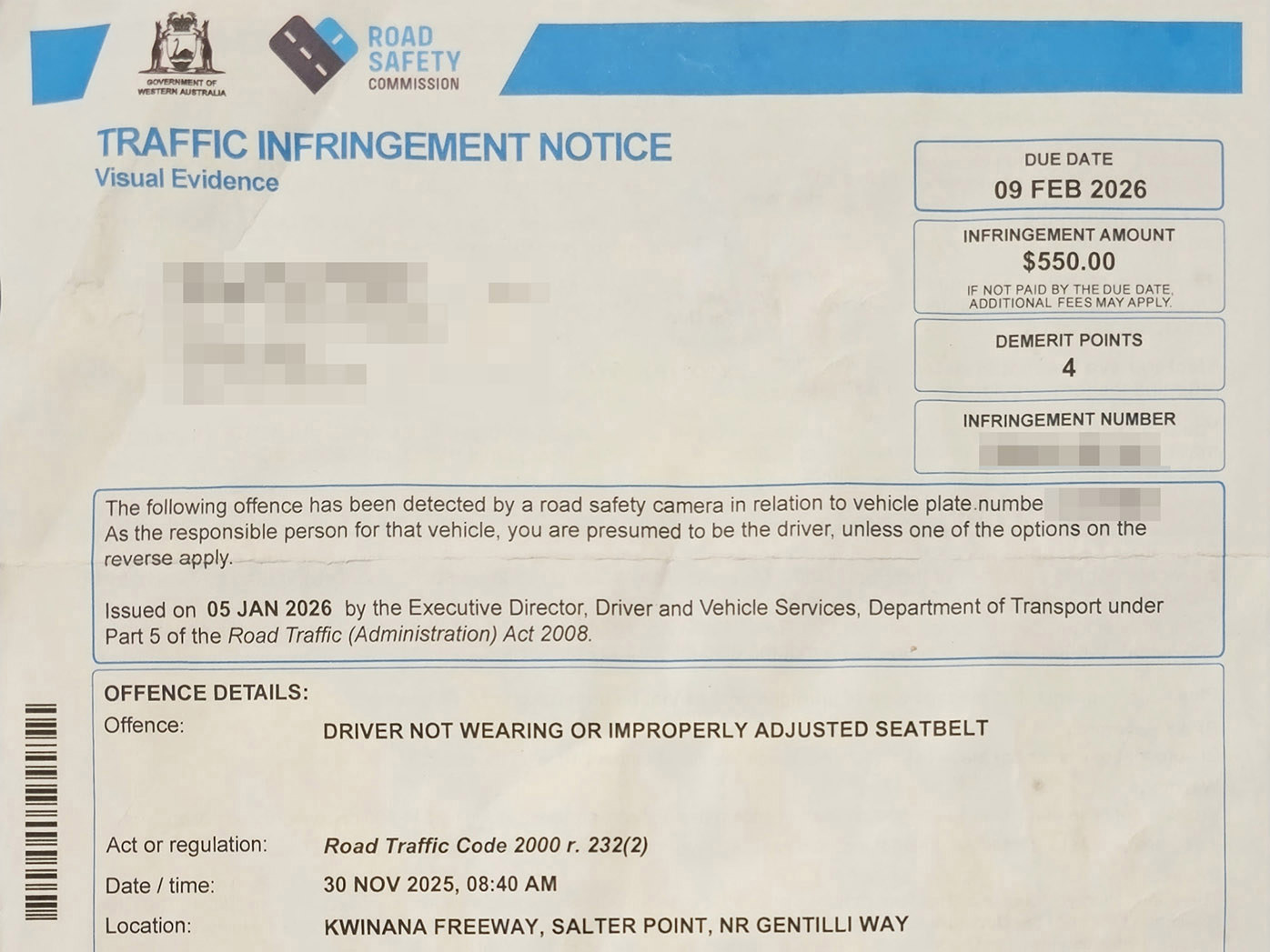 Tina was slugged with four fines totalling more than $2000 and 24 demerit points.