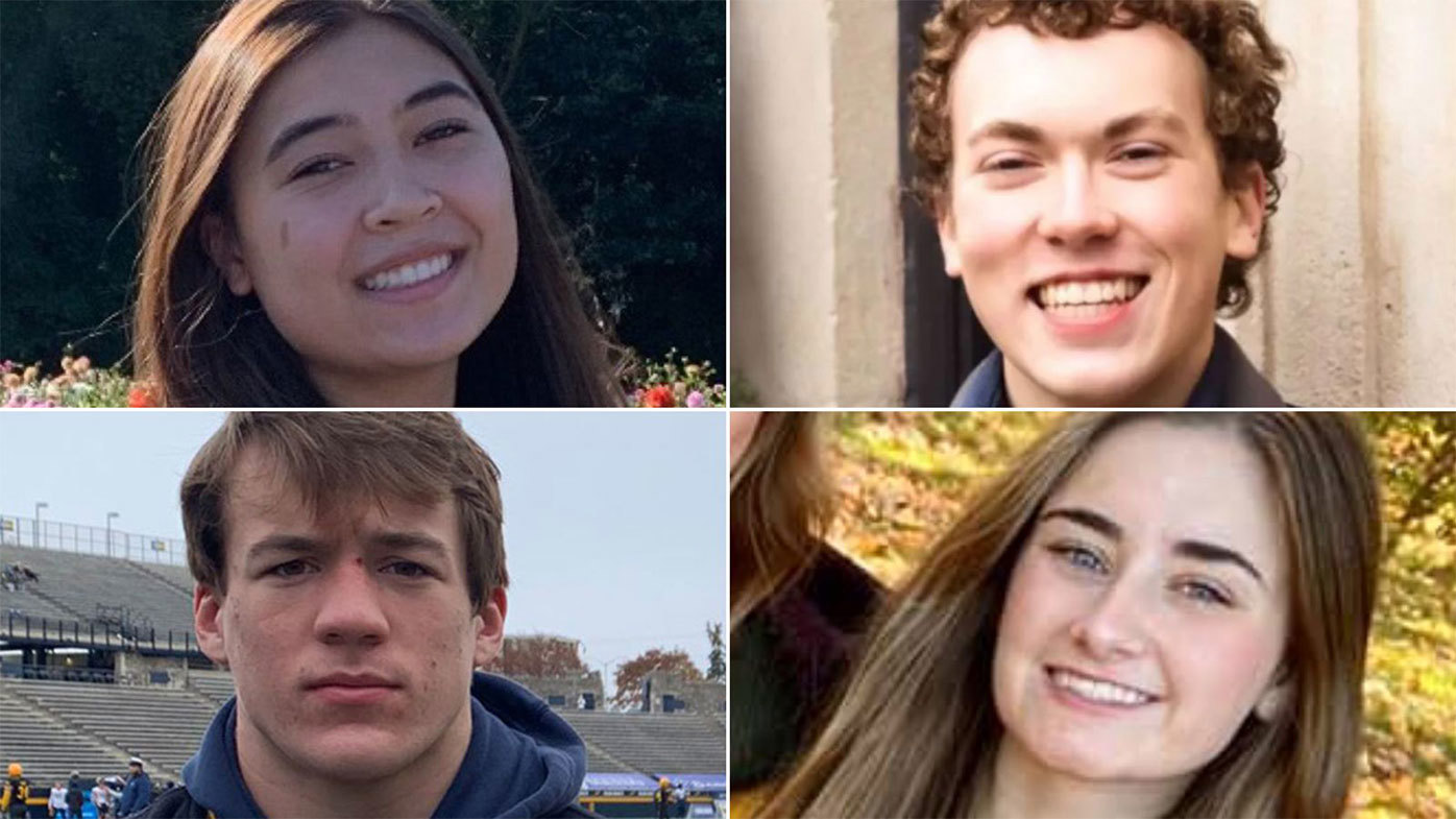 Los cuatro estudiantes muertos en el tiroteo, Hana St. Juliana, Justin Shilling, Tate Myre y Madisyn Baldwin.