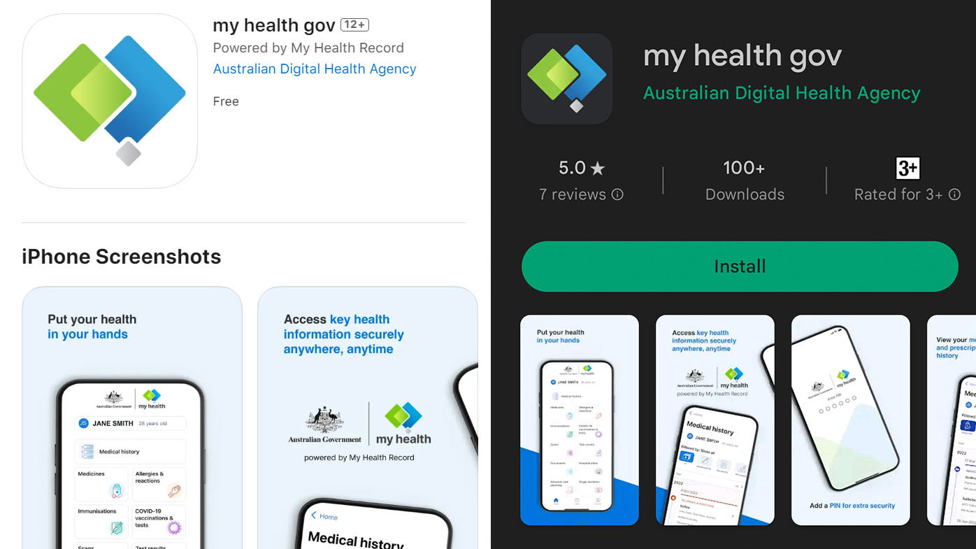 The new My Health app in the App Store and Google Play Store.