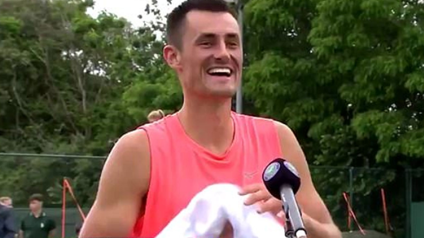 Bernard Tomic's post-match presser raised eyebrows.