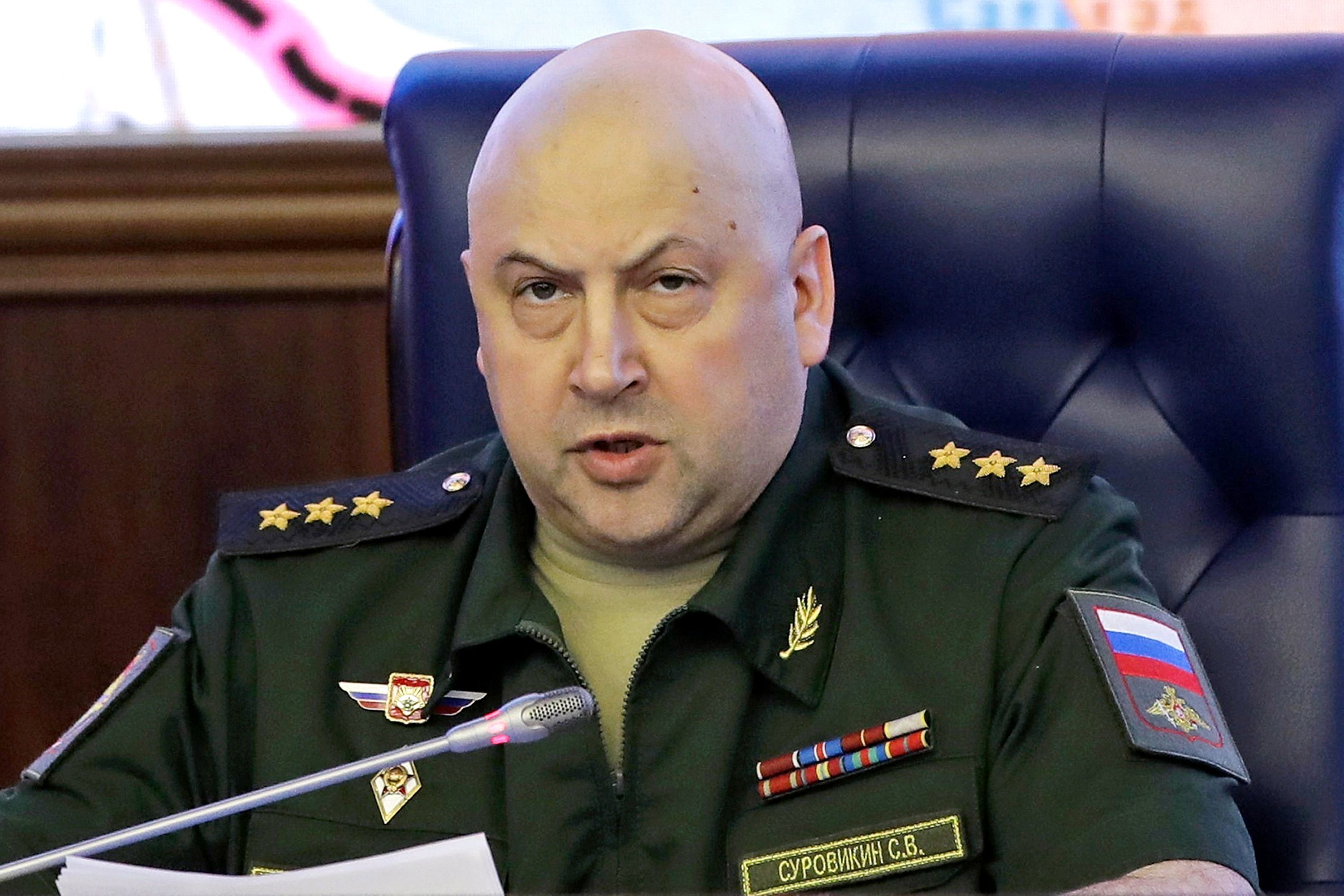 Colonel General Sergei Surovikin is pictured here at a briefing in the Russian Defense Ministry in Moscow, Russia on June 9 in 2017.