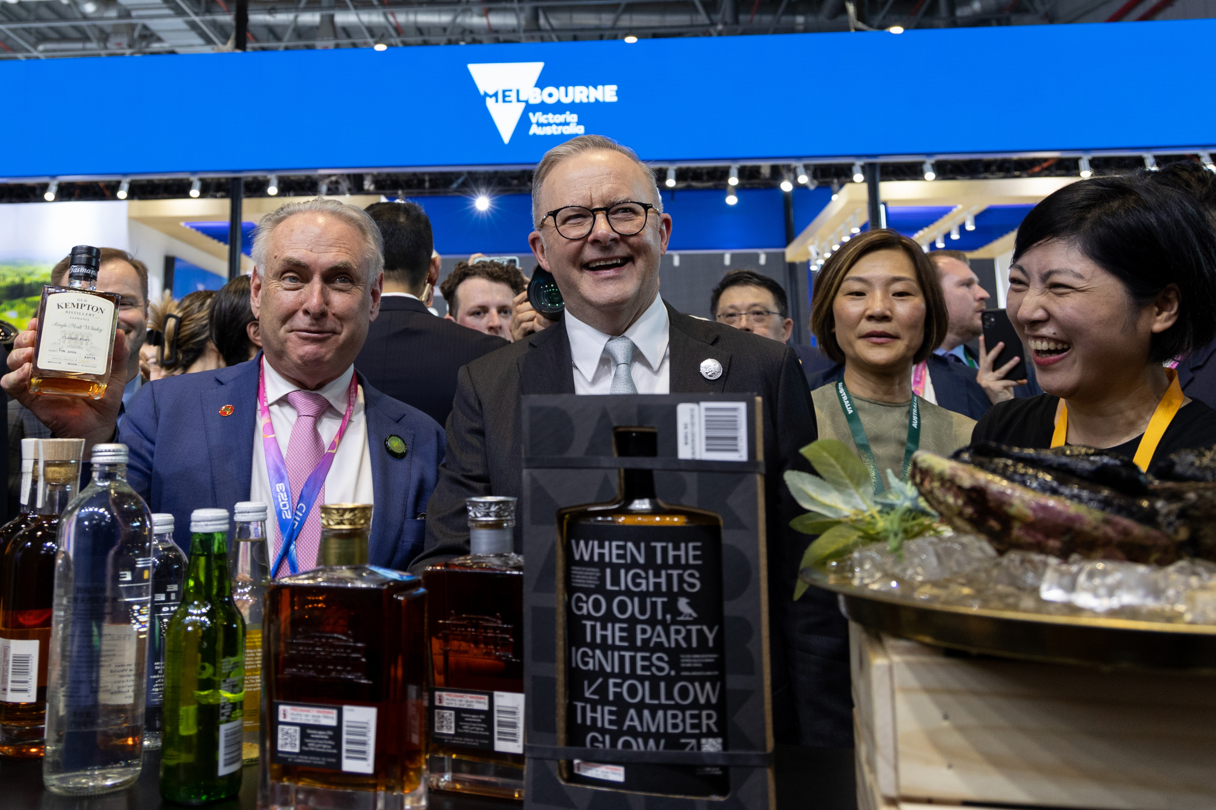 Prime Minister Anthony Albanese and Trade Minister Don Farrell at the Shanghai China International Import Expo