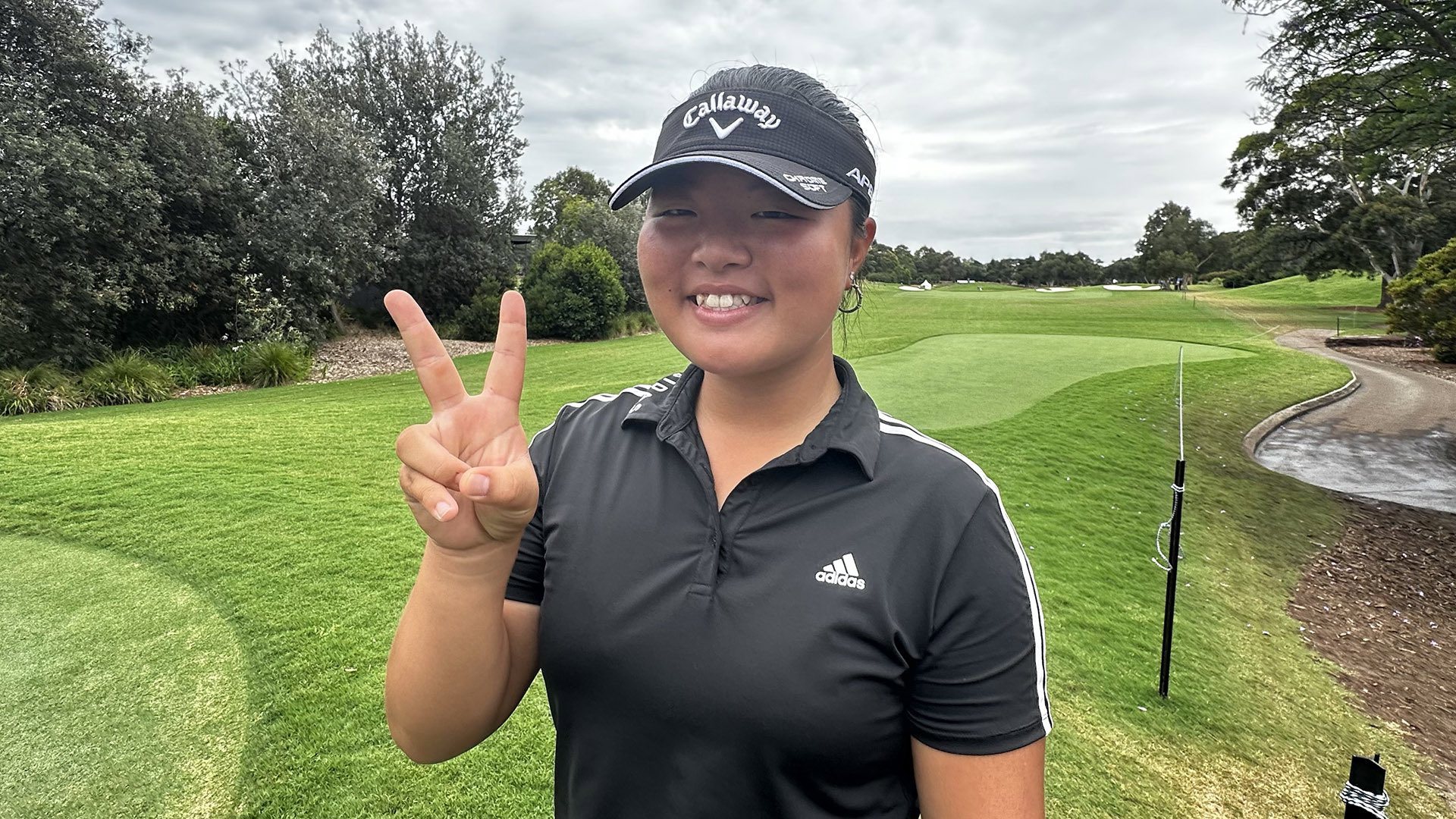 Ann Jang hit an albatross on the par-five 1st hole during the third round of the Australian Open.