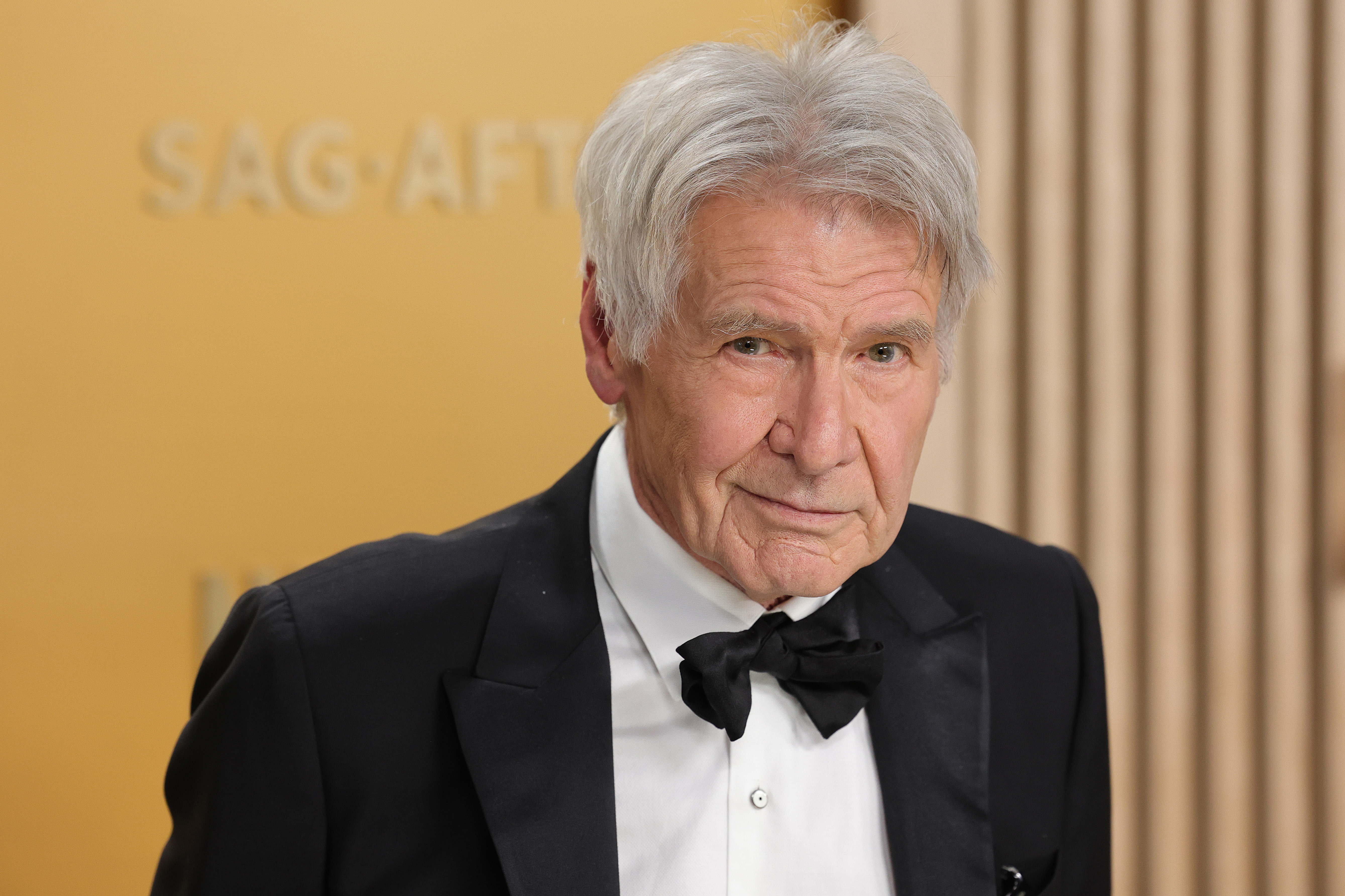 LOS ANGELES, CALIFORNIA - FEBRUARY 23: Harrison Ford attends the 31st Annual Screen Actors Guild Awards at Shrine Auditorium and Expo Hall on February 23, 2025 in Los Angeles, California. (Photo by Savion Washington/GA/The Hollywood Reporter via Getty Images)