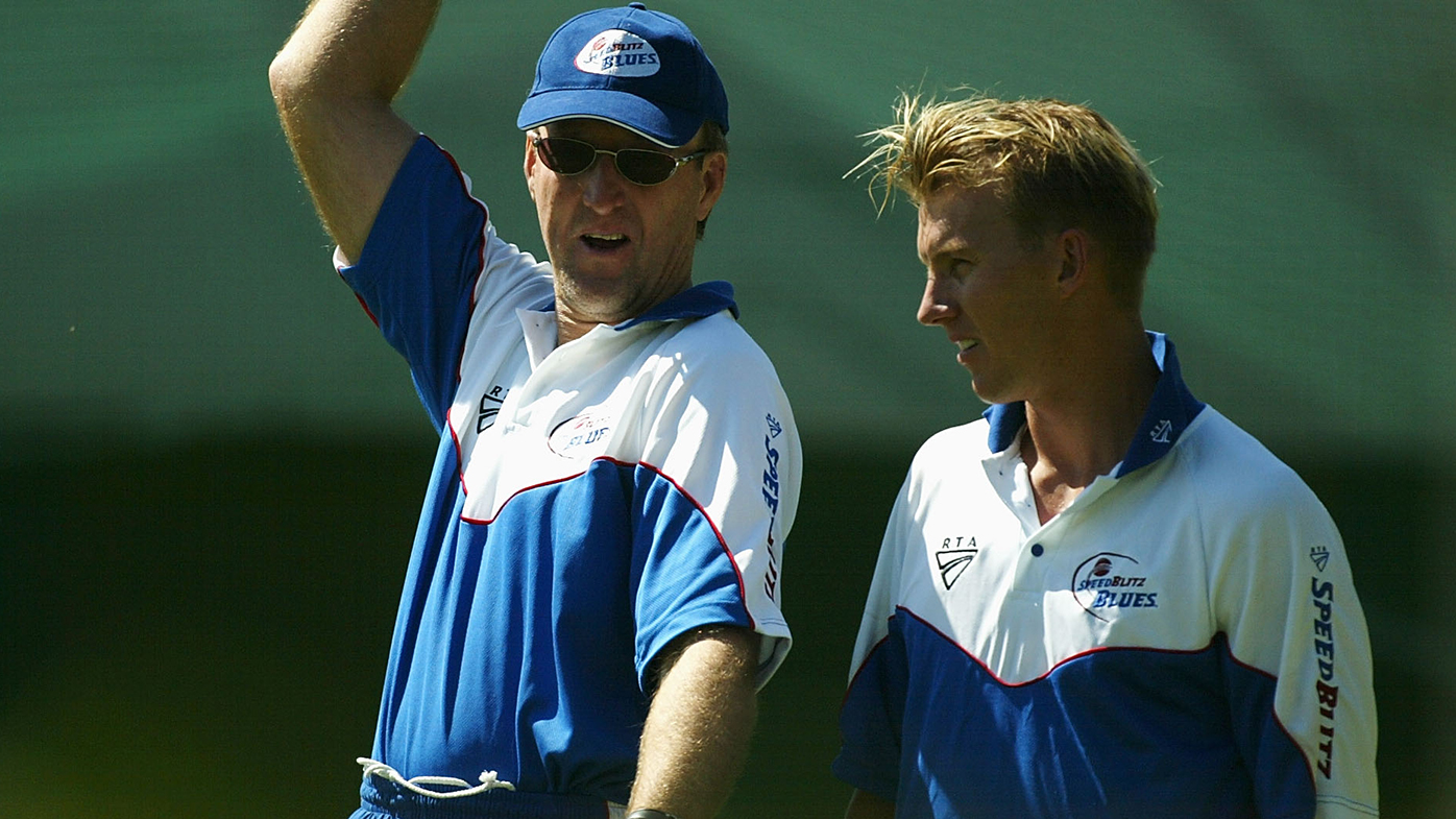 Geoff Lawson with Brett Lee in 2002.
