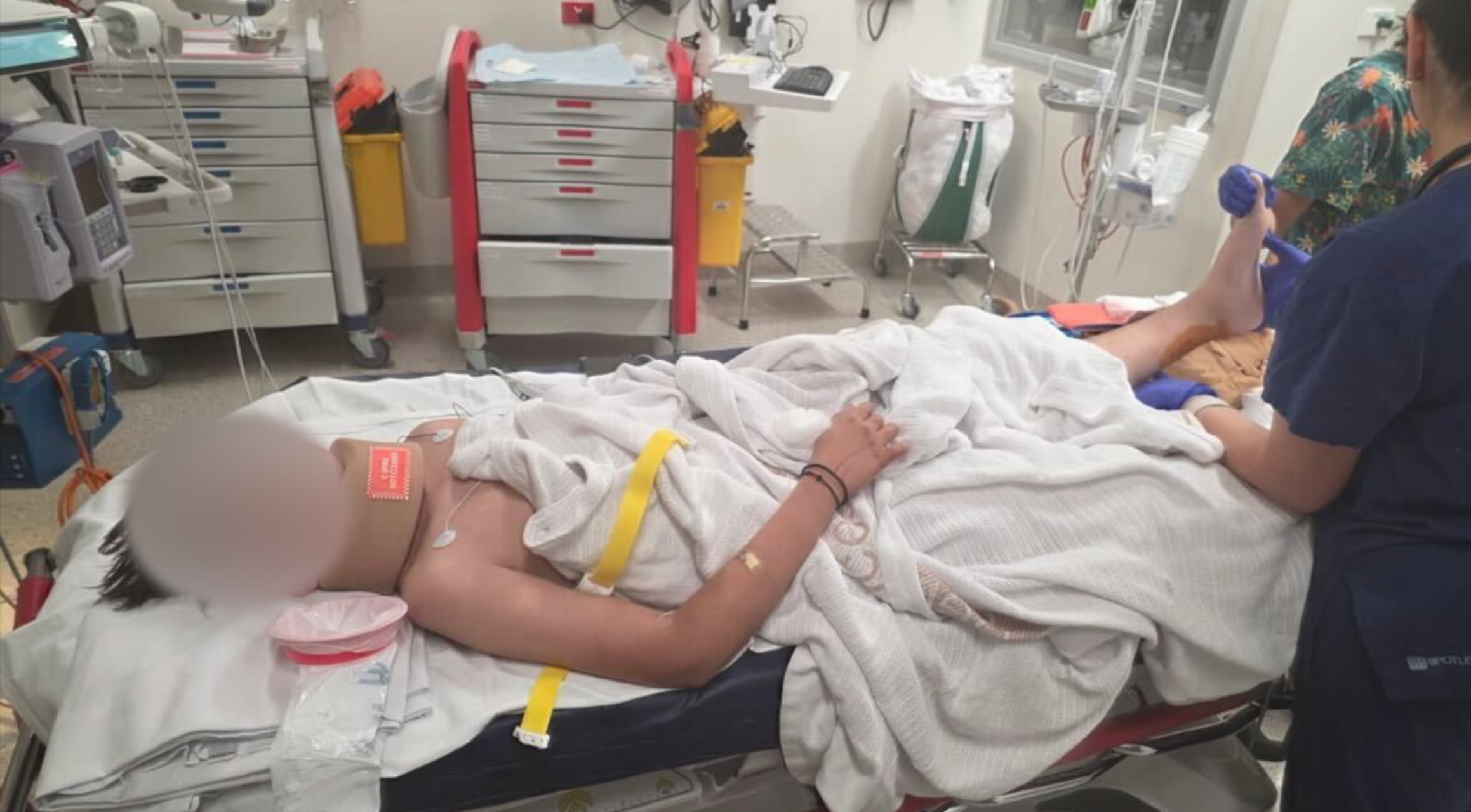 The 13-year-old was taken to hospital with critical injuries including skull fractures, a severely broken leg and broken nose.