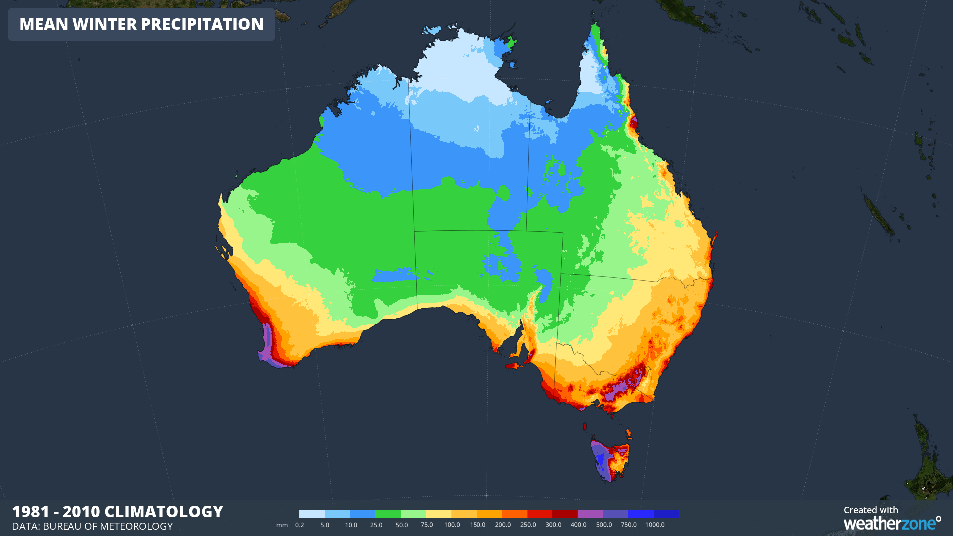 Weatherzone winter forecast map