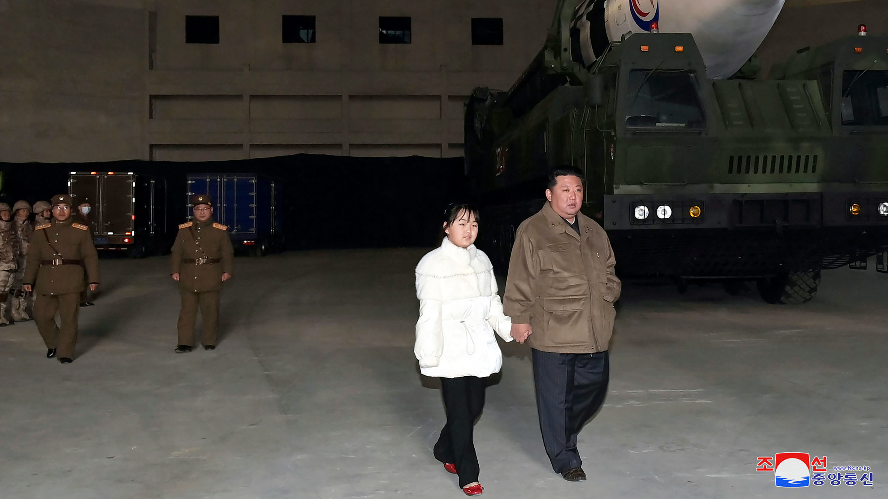 North Korean leader Kim Jong Un and his daughter 