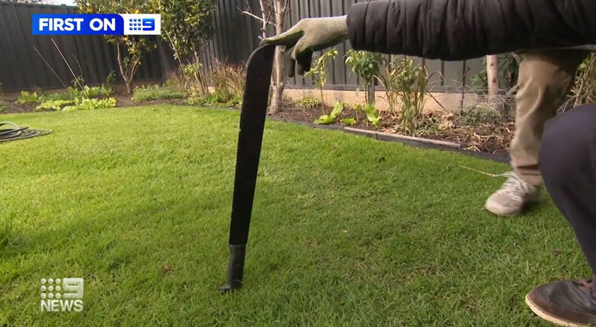 A teenage boy has escaped injury after two people allegedly chased him with machetes outside a school in Melbourne's west.
