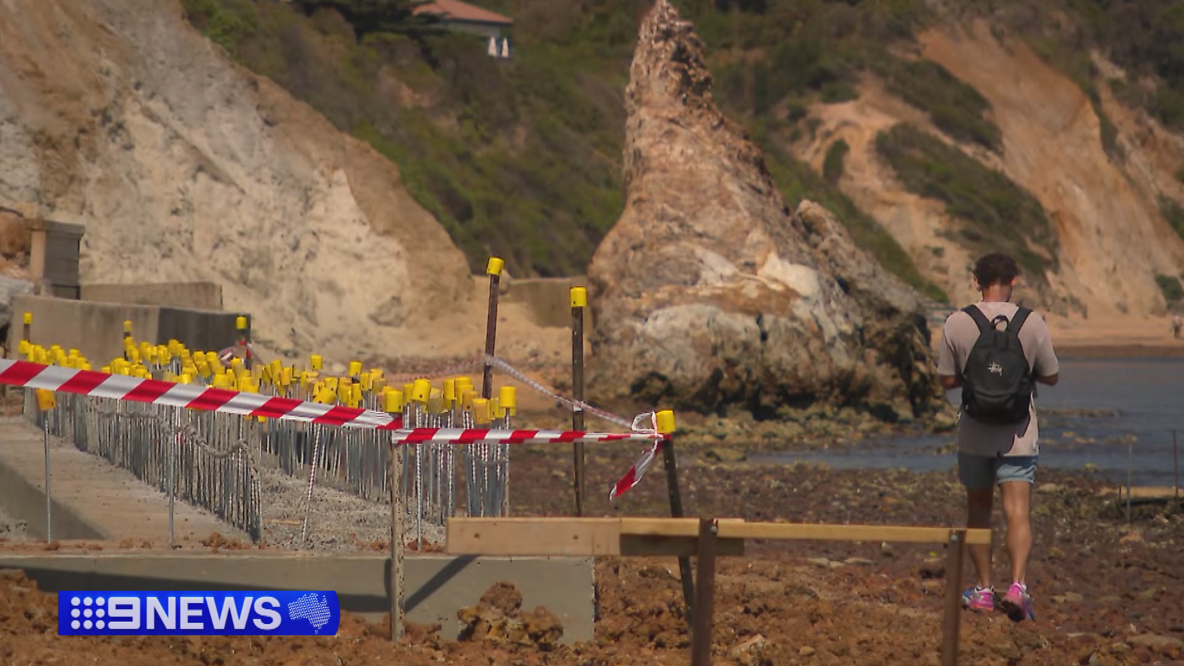 Gene Neill was issued a stop-work order from council for a seawall in front of his property along Frankston South foreshore.