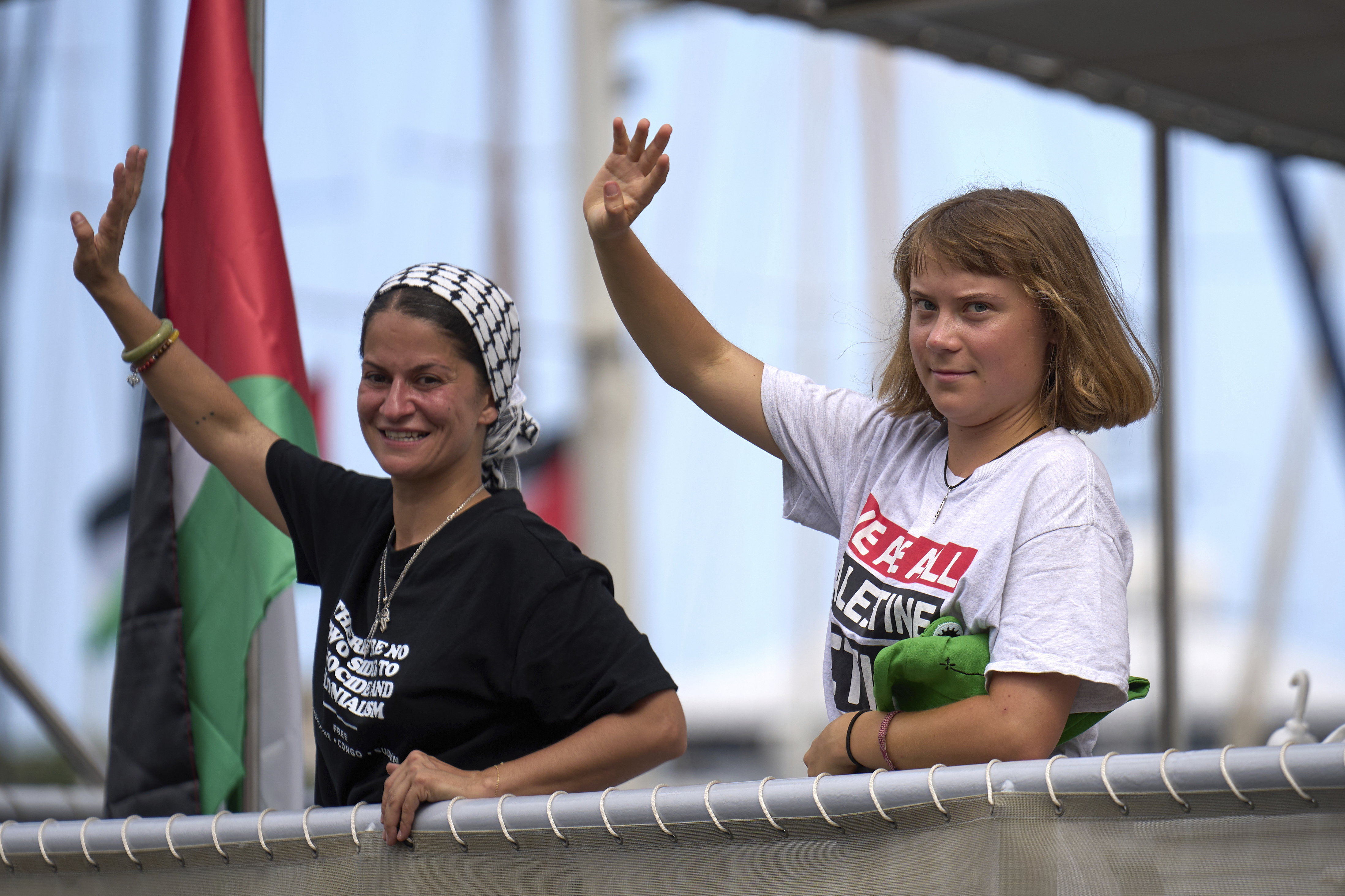 Israeli military intercept and board several aid ships bound for Gaza, including Greta Thunberg's