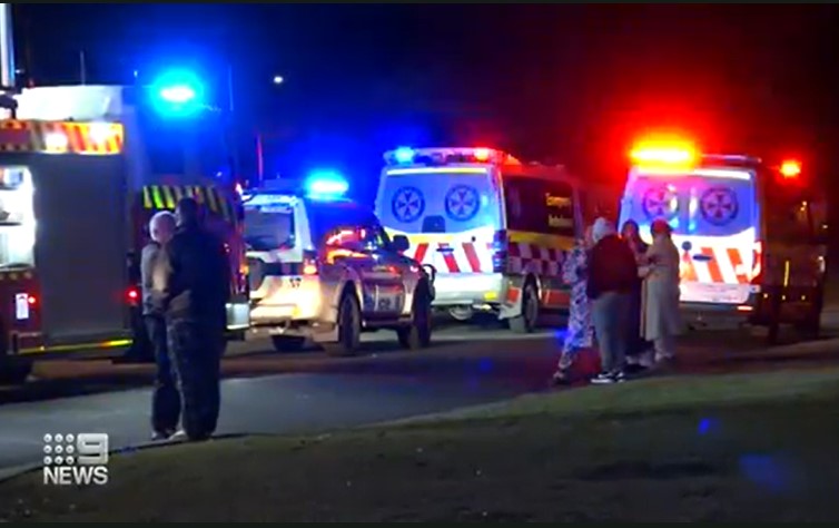 Emergency services at the scene of the Bargo smash.