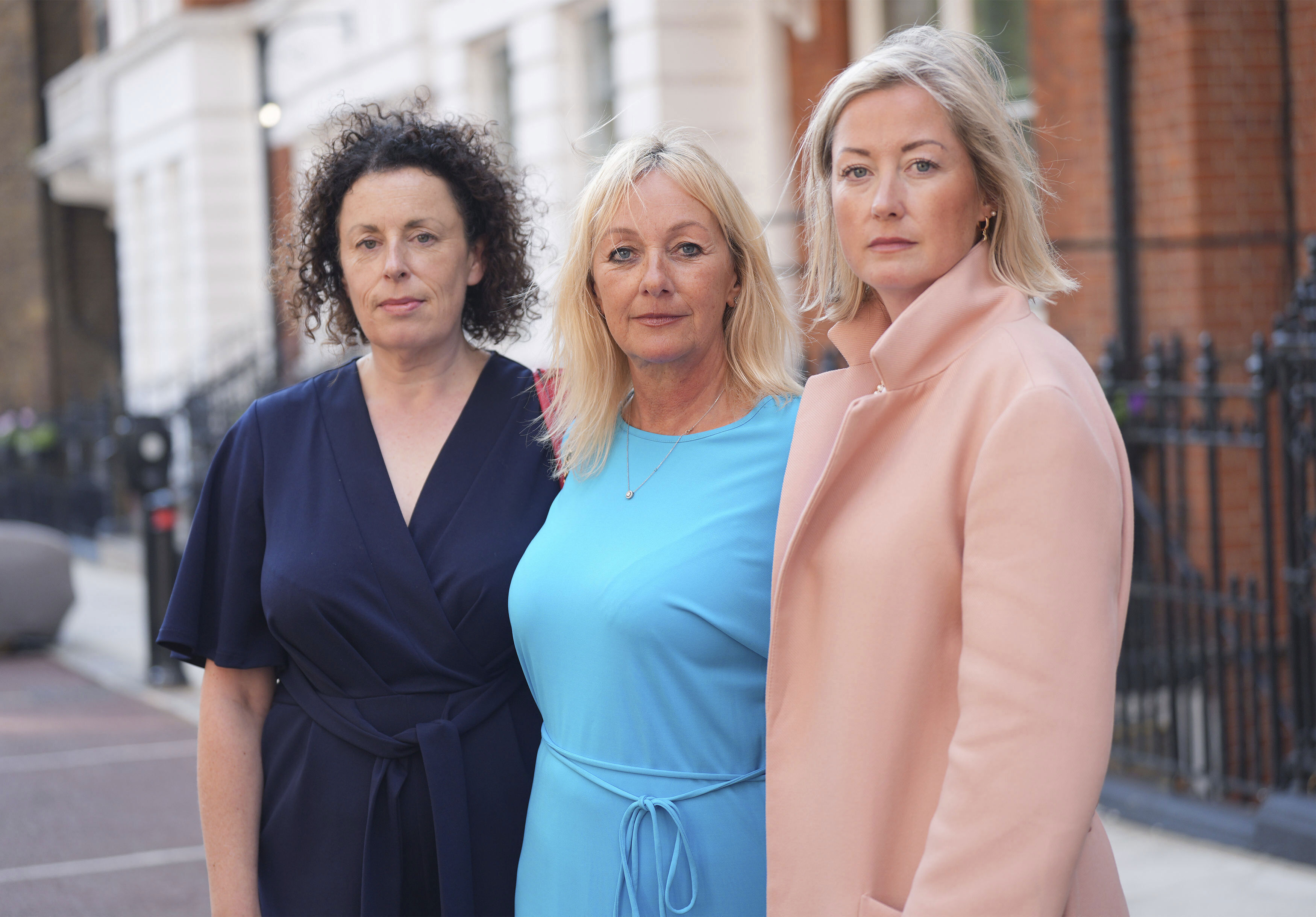 Three of Mr Al Fayed's accusers, left to right, Katherine (no surname given), Lindsay Mason and Gemma (no surname given), 