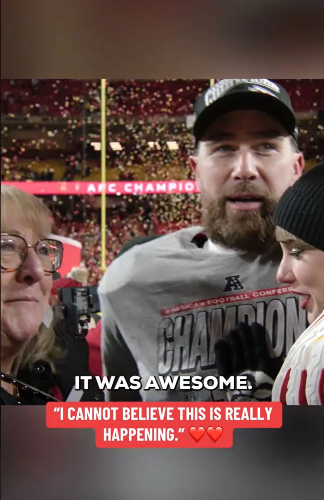 Taylor Swift, Travis Kelce and Donna Kelce