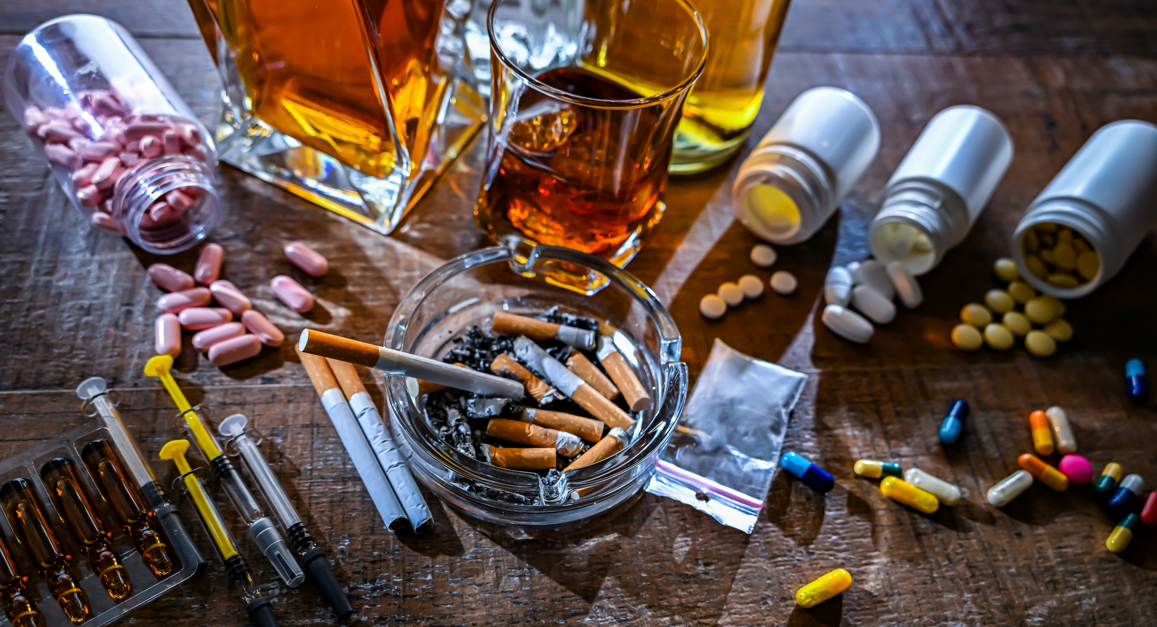 Alcohol and nicotine were the most consumed legal drugs.