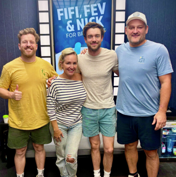 (L-R) Nick Cody, Fifi Box, Jack Whitehall, Brendan Fevola