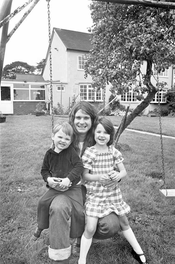 Ozzy Osbourne seen here at home with his children Jessica and Louis, 19th August 1978. 