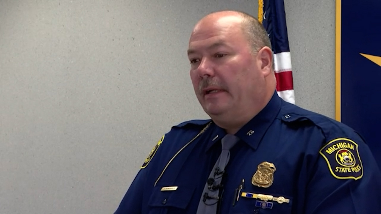 Michigan State Police said in a news release that the eight-year-old girl was in her backyard when the alleged assailant came out of the woods.