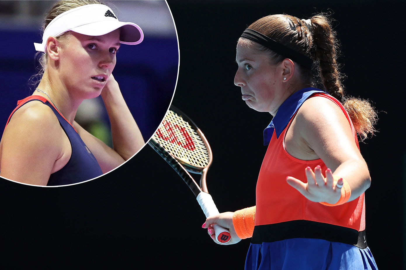 Former champion Caroline Wozniacki took a shot at Jelena Ostapenko during the Australian Open.