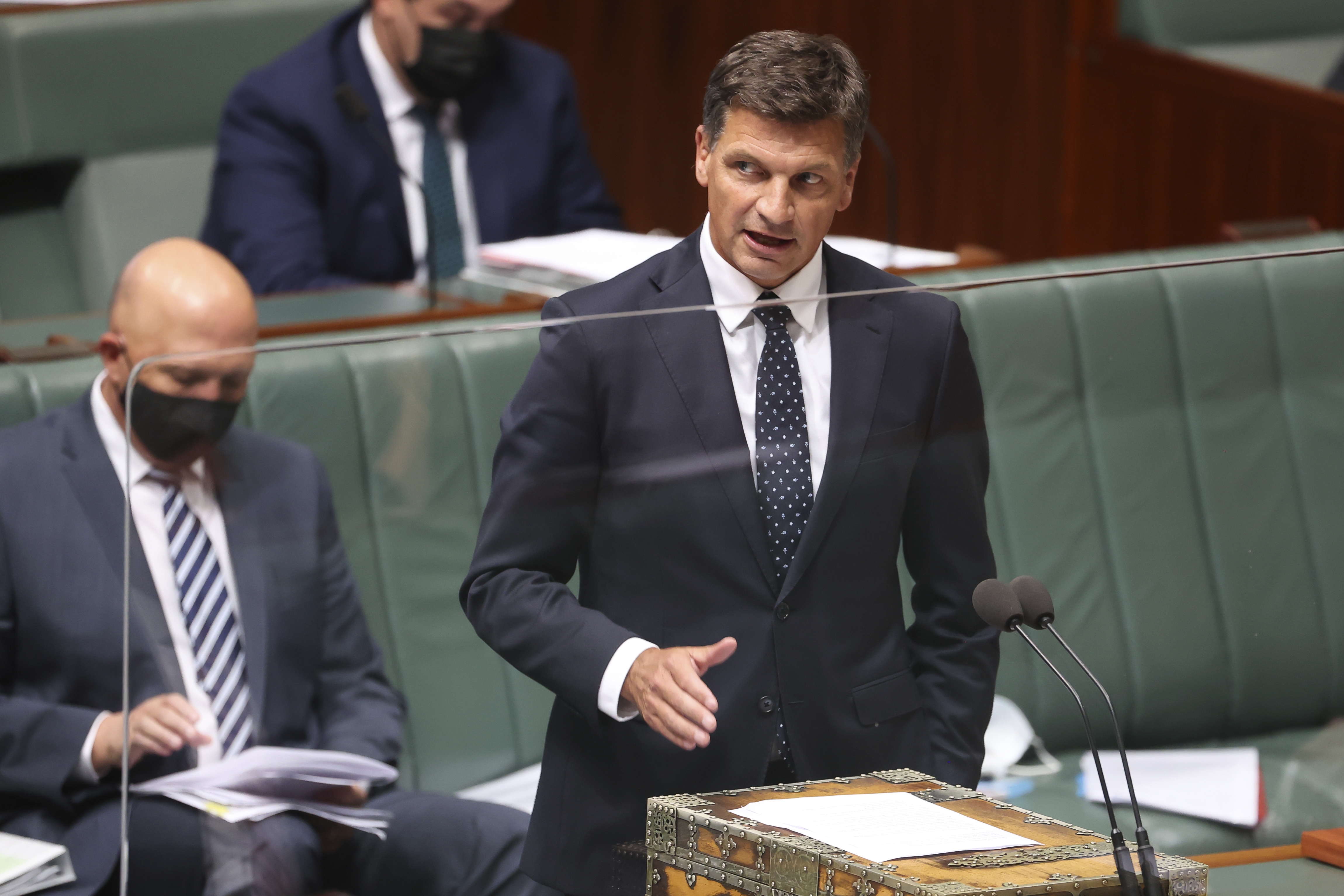 Minister for Industry, Energy and Emissions Reduction Angus Taylor during Question Time at Parliament House.