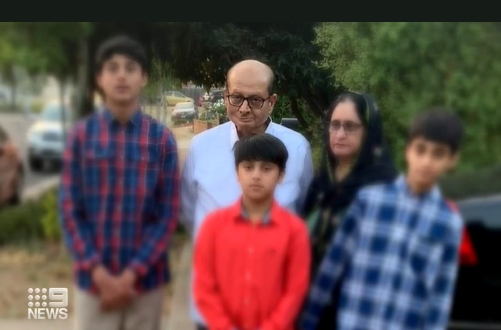 Ms Khatoon spent four days with her dying father (centre) in India before his death.