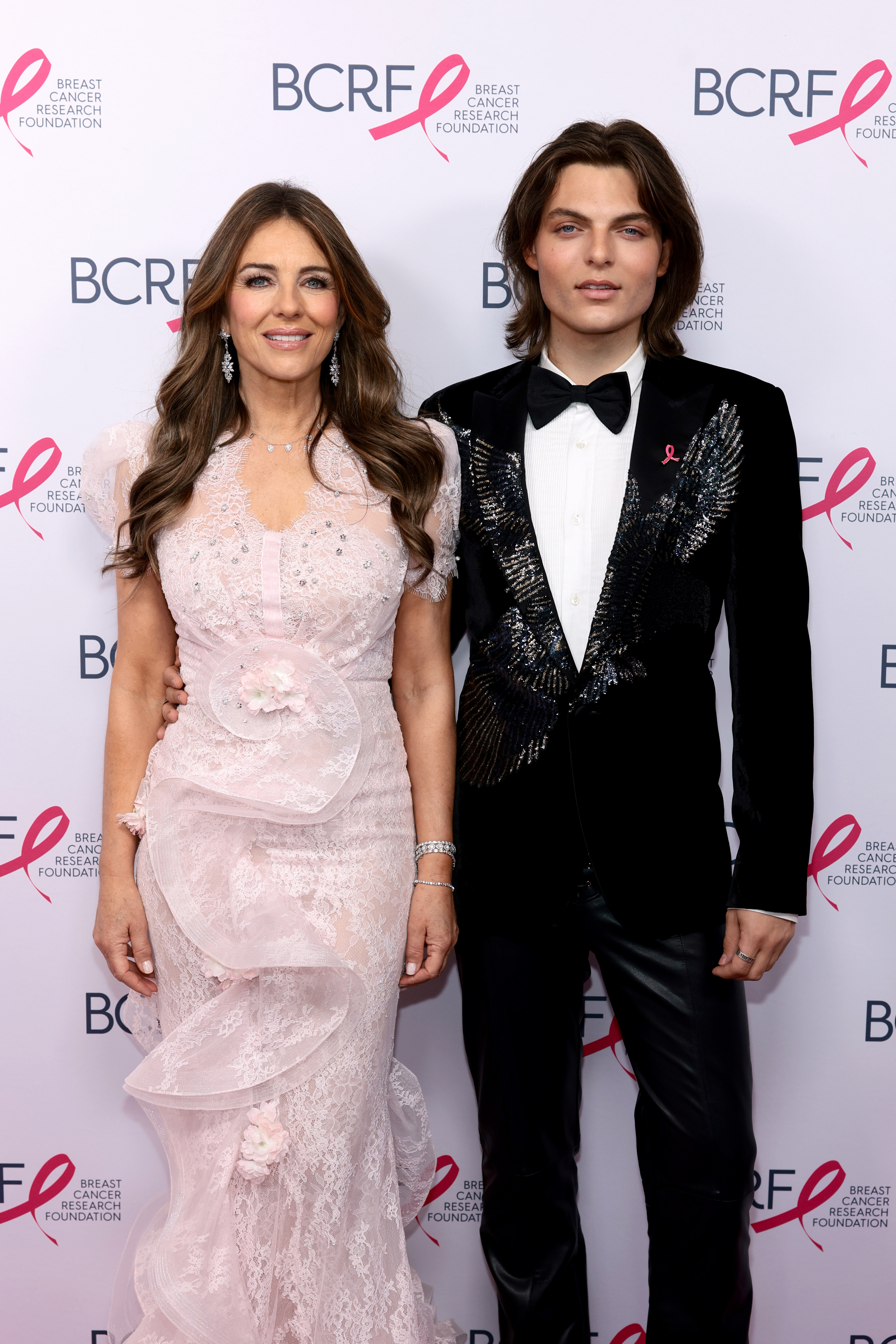 NEW YORK, NEW YORK - MAY 12: (L-R) Elizabeth Hurley and Damian Hurley attend the Breast Cancer Research Foundation Hot Pink Party 2026 at The Glasshouse on May 12, 2026 in New York City. (Photo by Dimitrios Kambouris/Getty Images for BCRF)