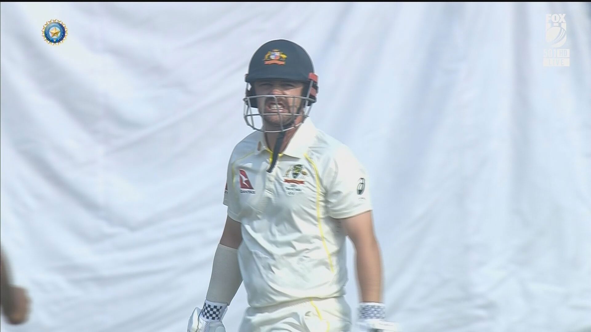 Travis Head after being dismissed by Ravi Ashwin.