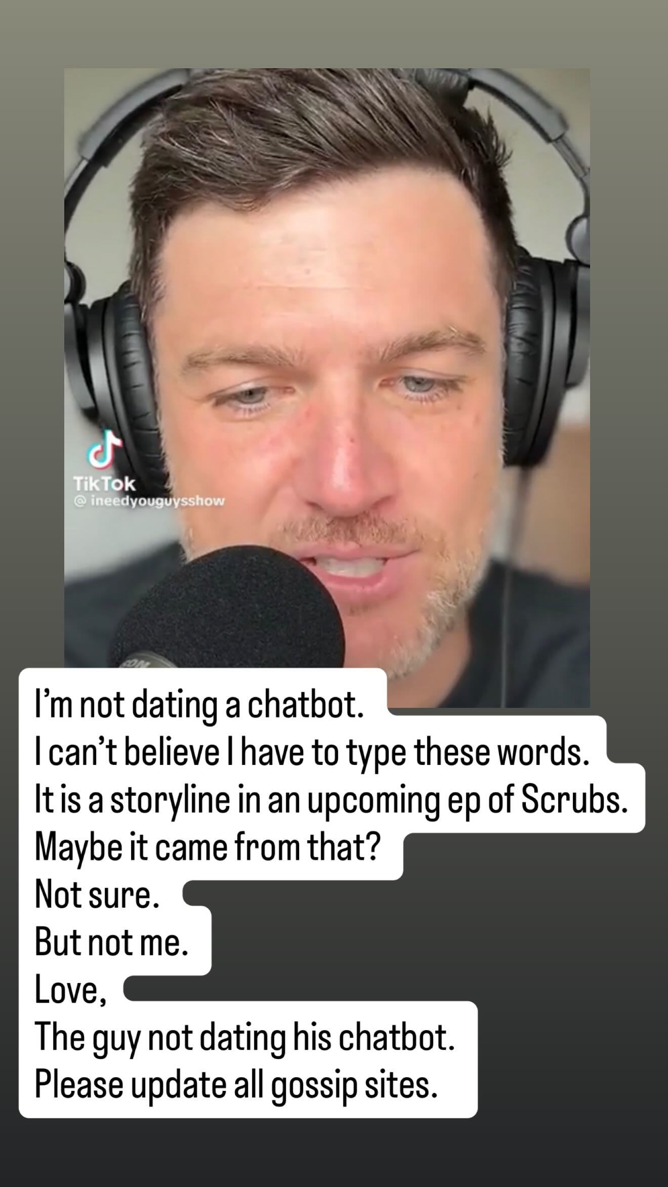 Zach Braff denies he's the actor involved with AI chatbot podcast