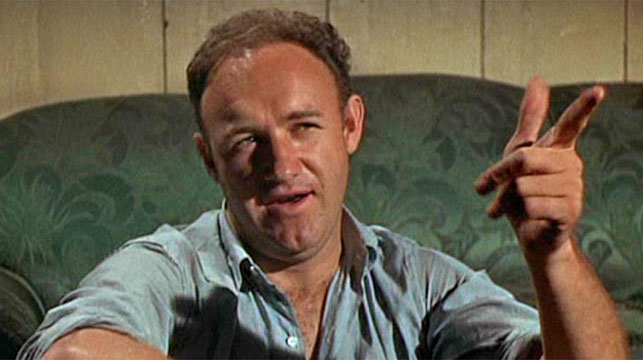 La leyenda de Hollywood Gene Hackman en 'Bonnie and Clyde' de 1967.