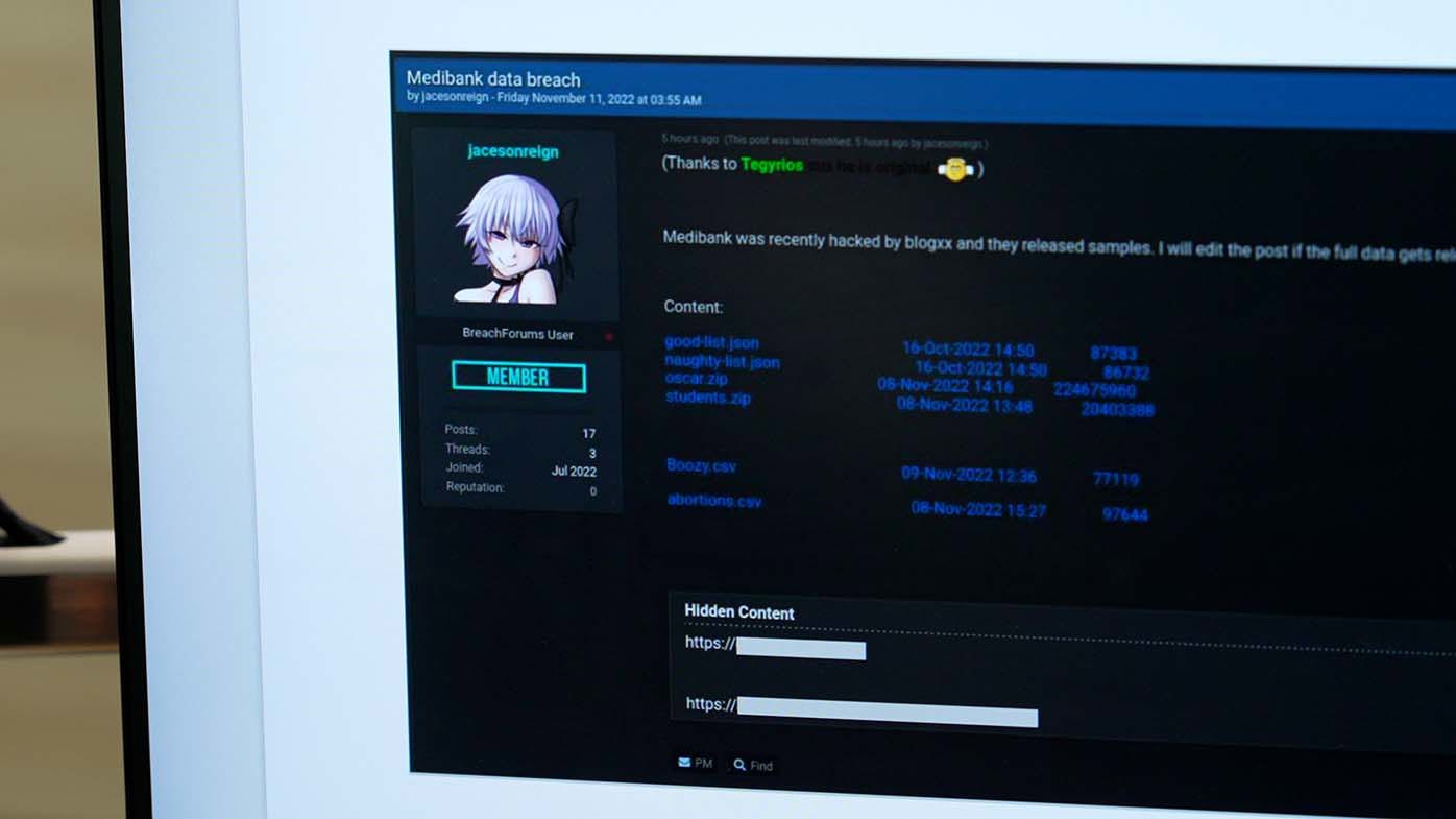 Dark web forums helped the ASD identify who had the leaked Medibank data.