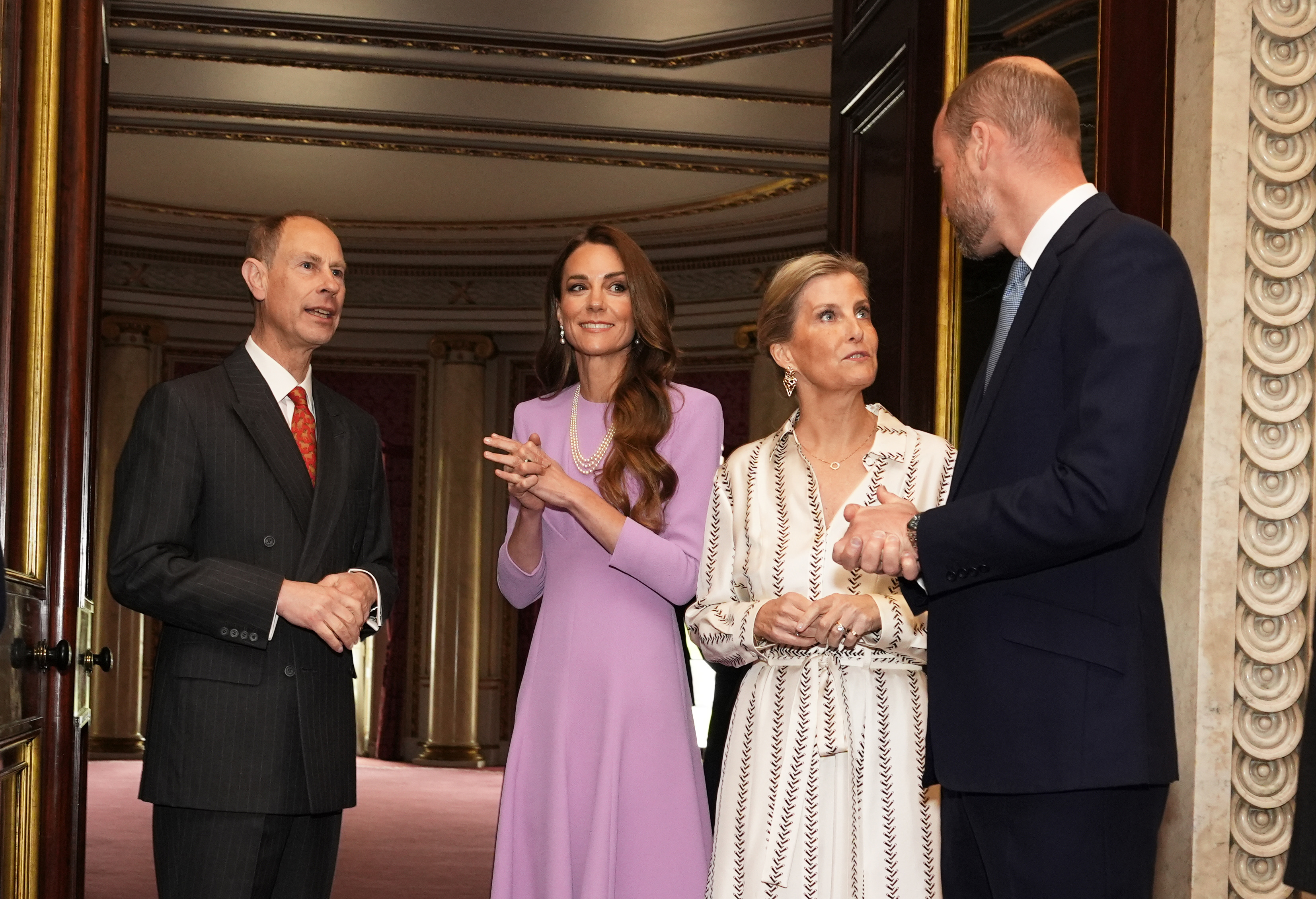 (L-R) Prince Edward, Duke of Edinburgh, Catherine, Princess of Wales, Sophie, Duchess of Edinburgh and Prince William, Prince of Wales