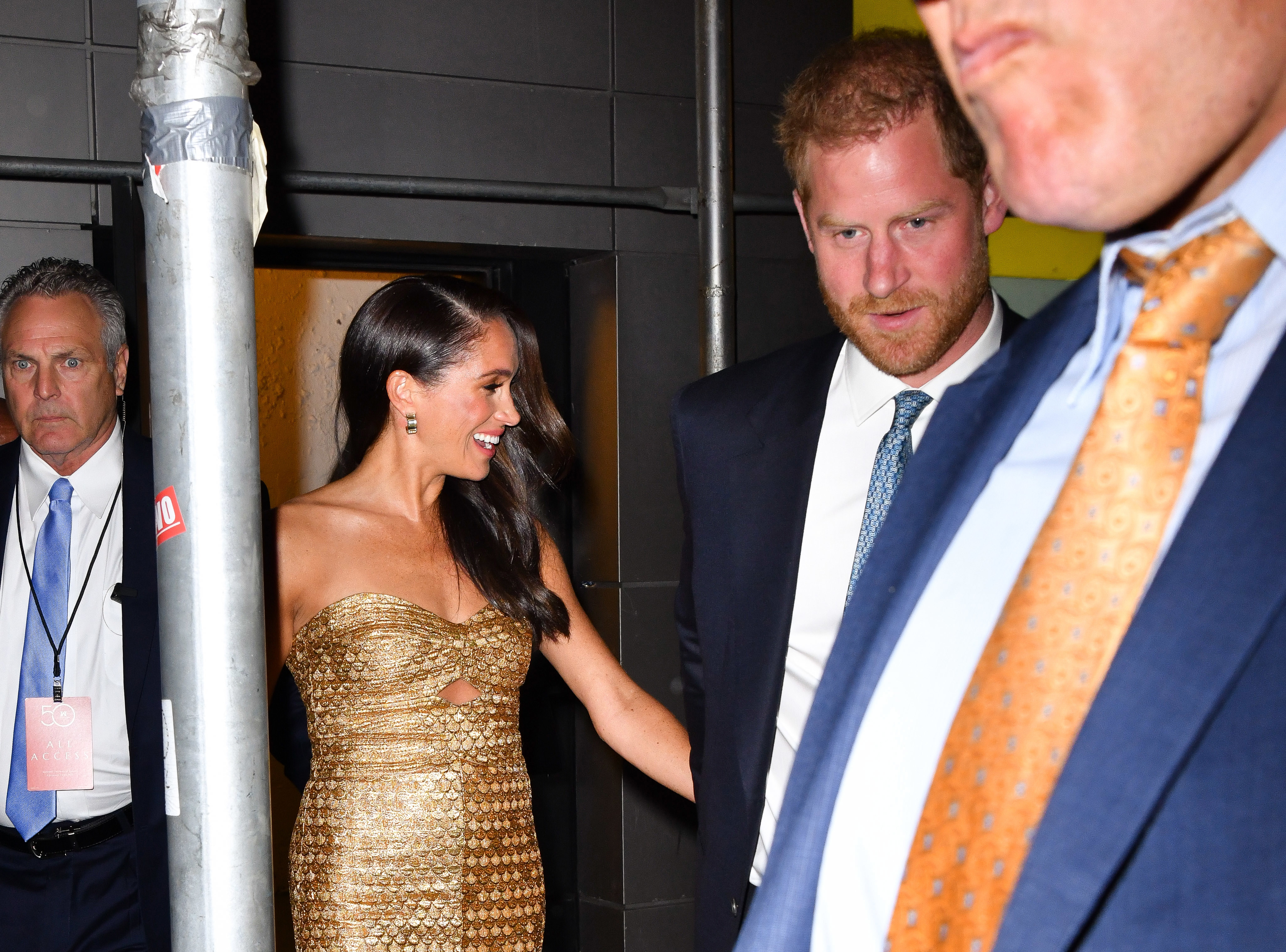 Meghan Markle, Duchess of Sussex, and Prince Harry, Duke of Sussex leave The Ziegfeld Theatre on May 16, 2023 in New York City. (Photo by James Devaney/GC Images)