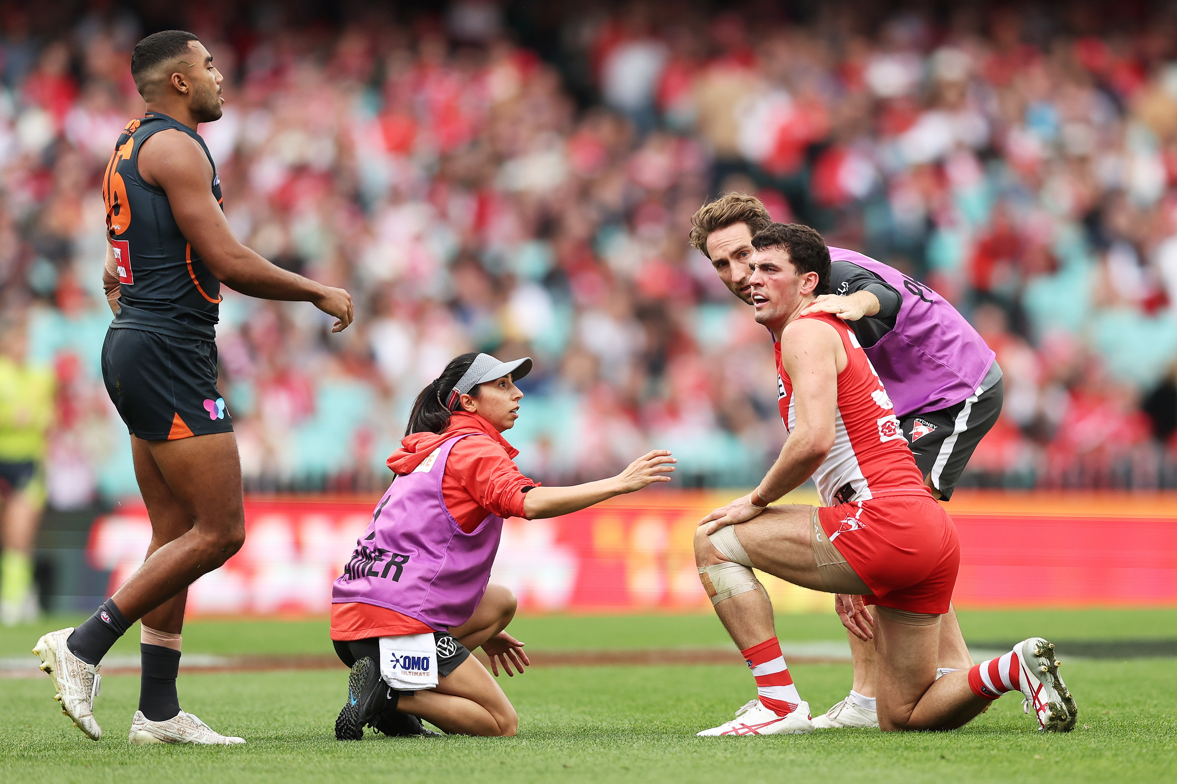 McCartin was subbed off after this bump.