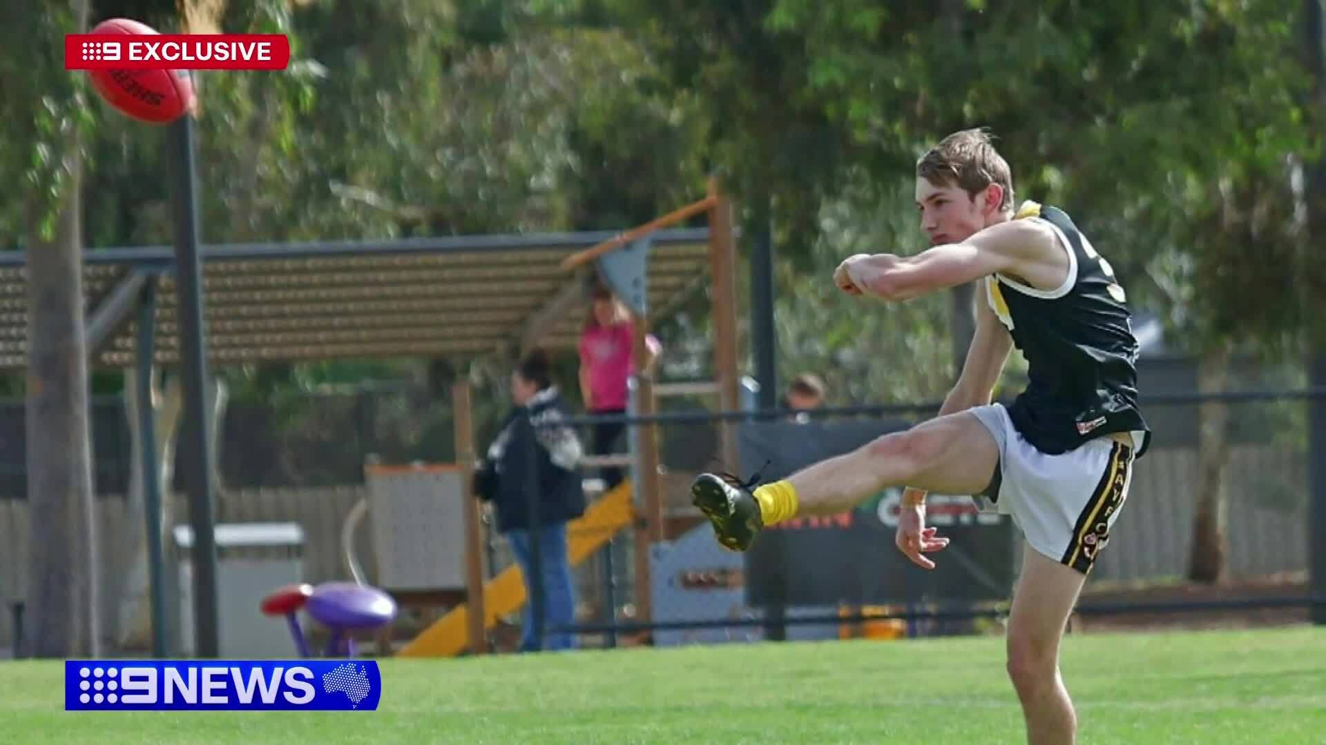 A 17-year-old boy was flown to hospital in critical condition after a violent clash during a footy final in Adelaide.