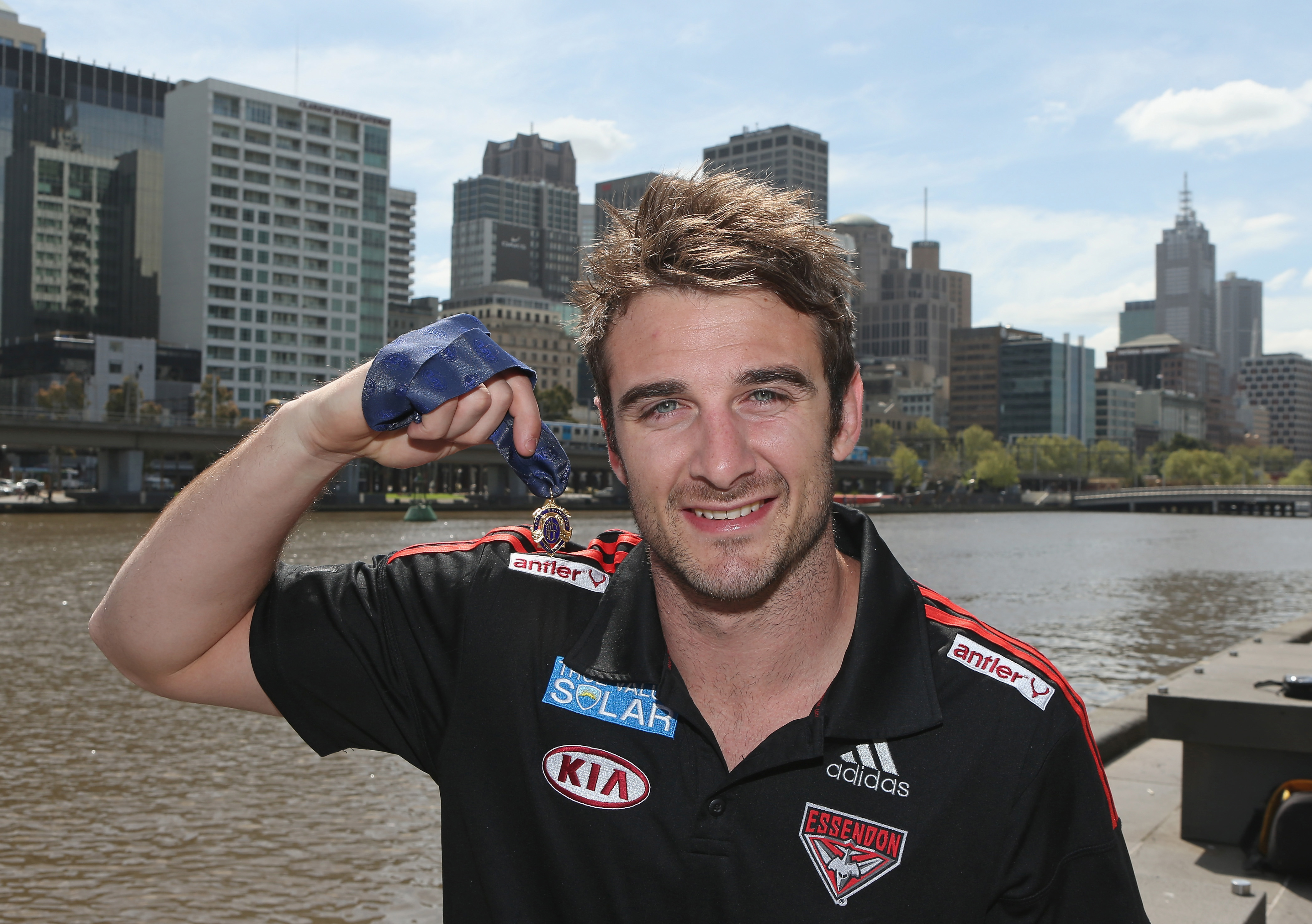 2012 Brownlow Medallist Jobe Watson of the Essendon Bombers.