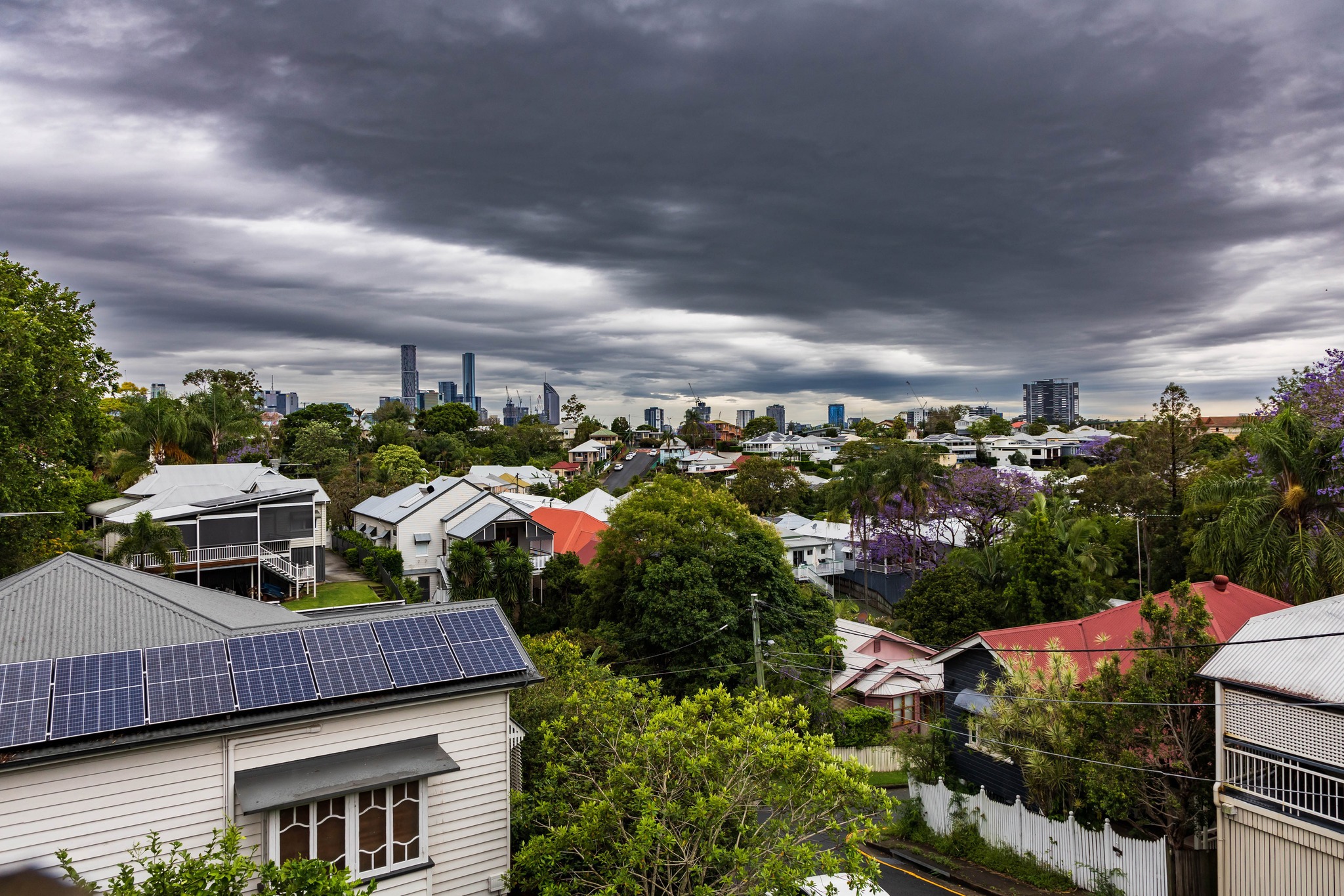 Brisbane seen from suburbs Cyclone Alfred