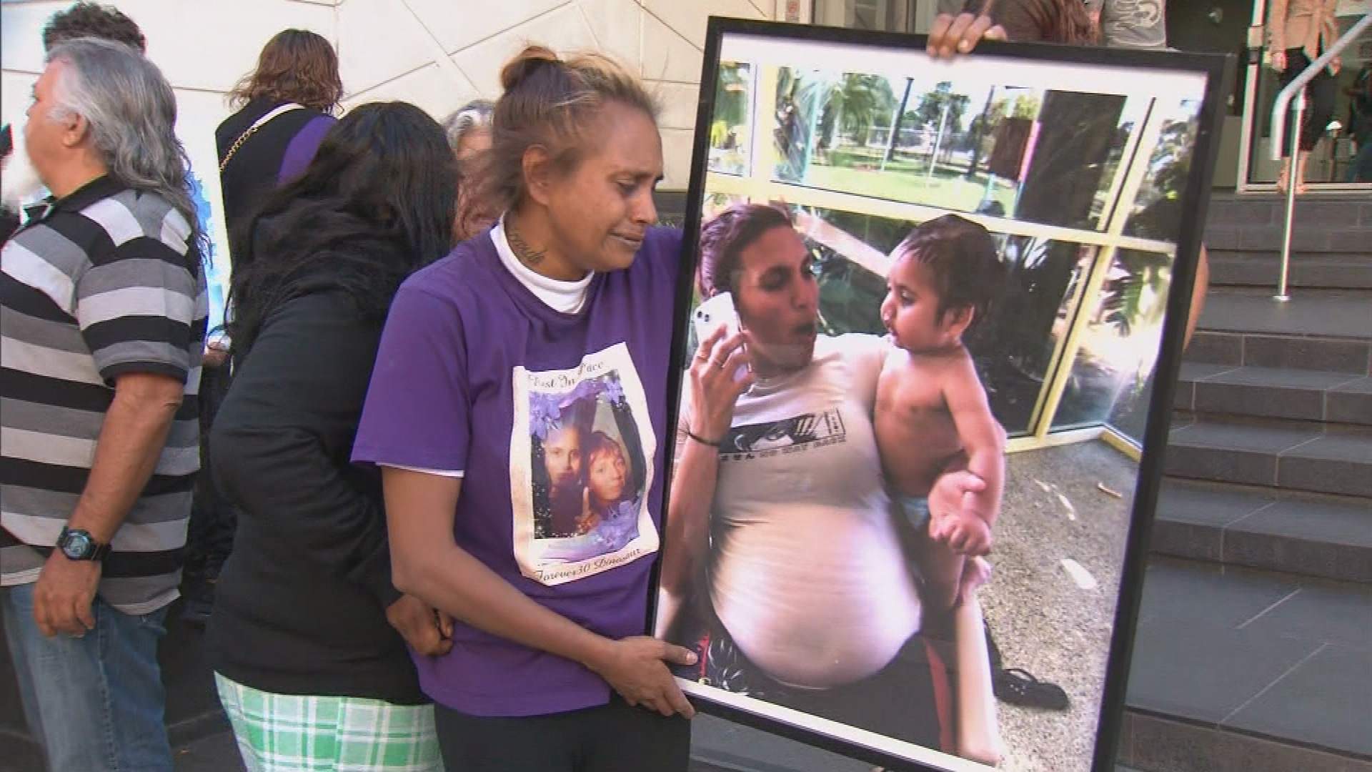 Diane Miller's family outside court after a teen was sentenced over her death.