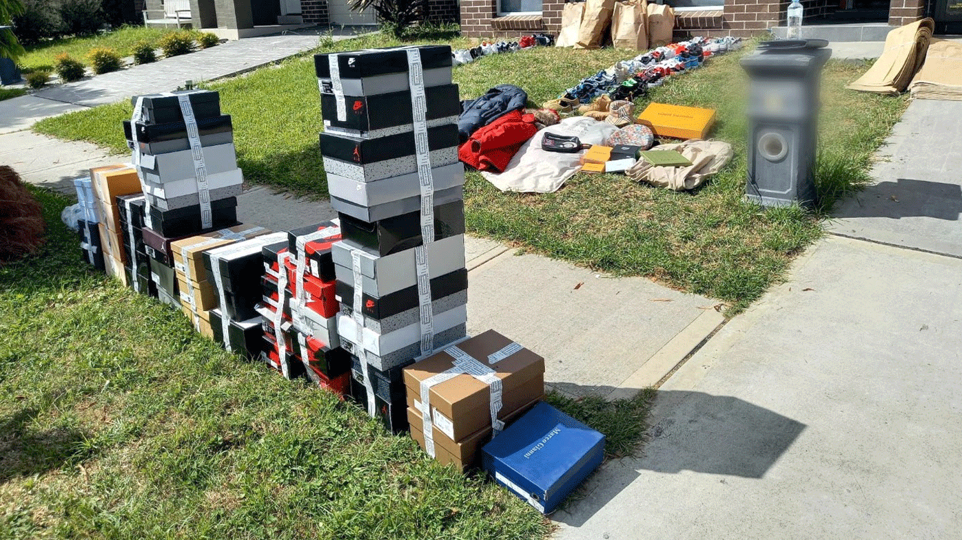Three people have faced court accused of extortion after detectives seized designer clothes and shoes valued at $150,000 in Sydney's west.