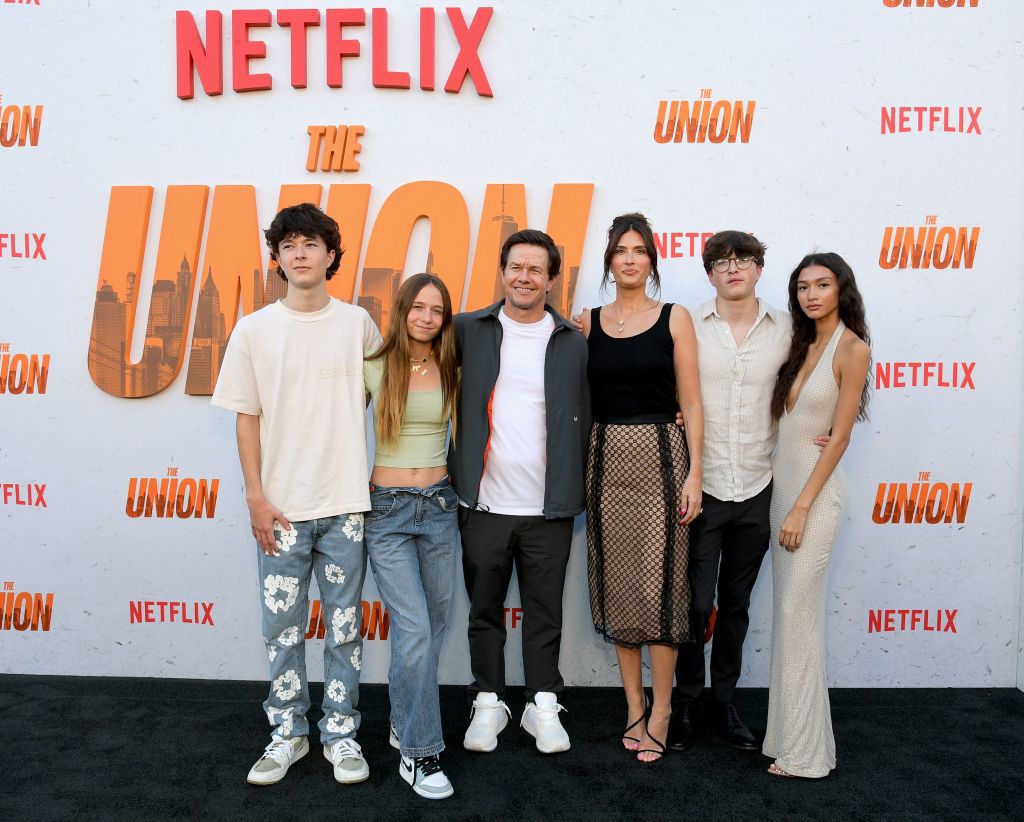 LOS ANGELES, CALIFORNIA - AUGUST 12: (L-R) Brendan Joseph Wahlberg, Grace Margaret Wahlberg, Mark Wahlberg, Rhea Durham, Michael Wahlberg and Sunni Gaines attend "The Union" premiere at The Egyptian Theatre Hollywood on August 12, 2024 in Los Angeles, California.  (Photo by Charley Gallay/Getty Images for Netflix)