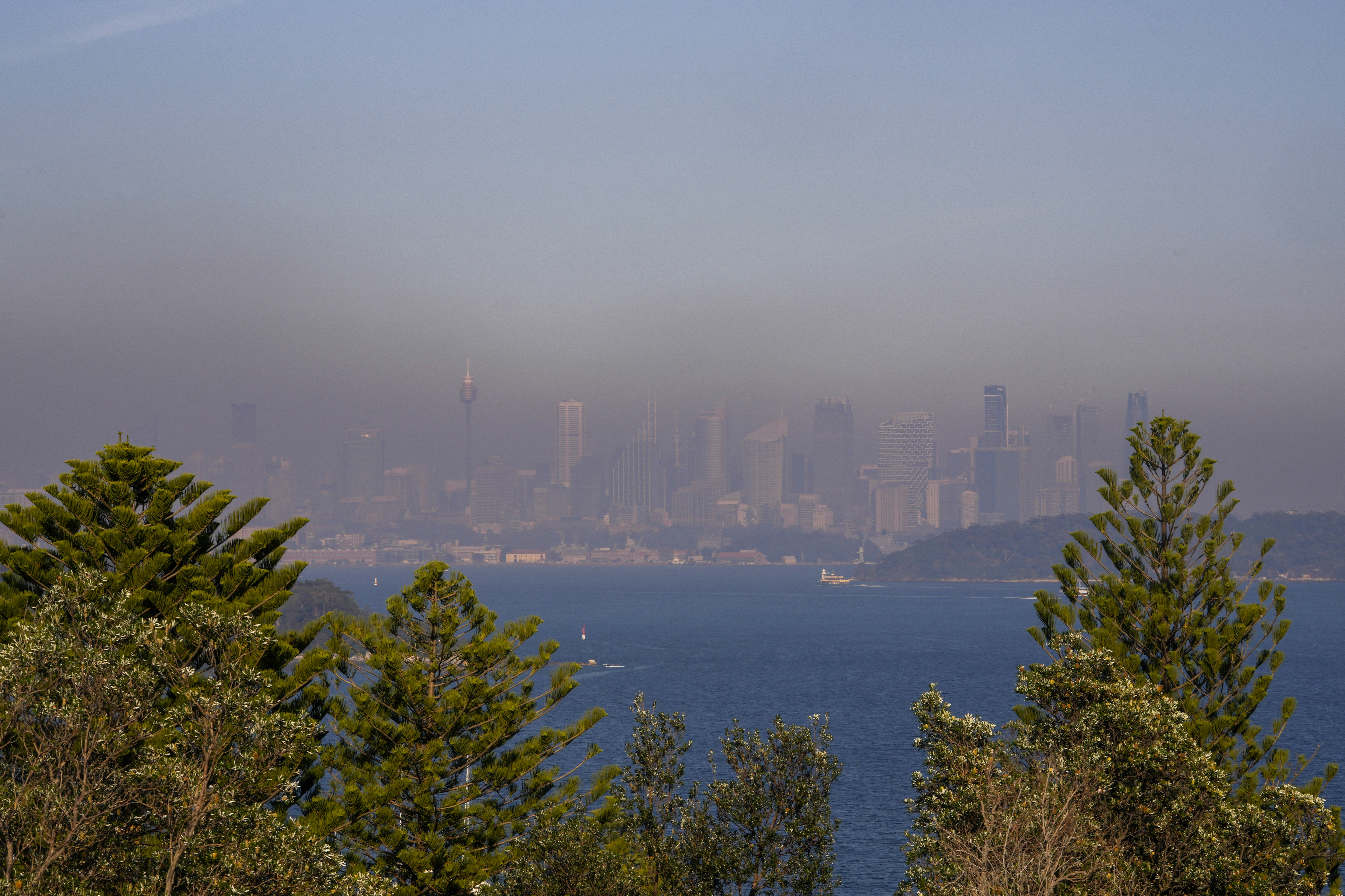 A thick a blanket of smoke hangs over parts of the Sydney