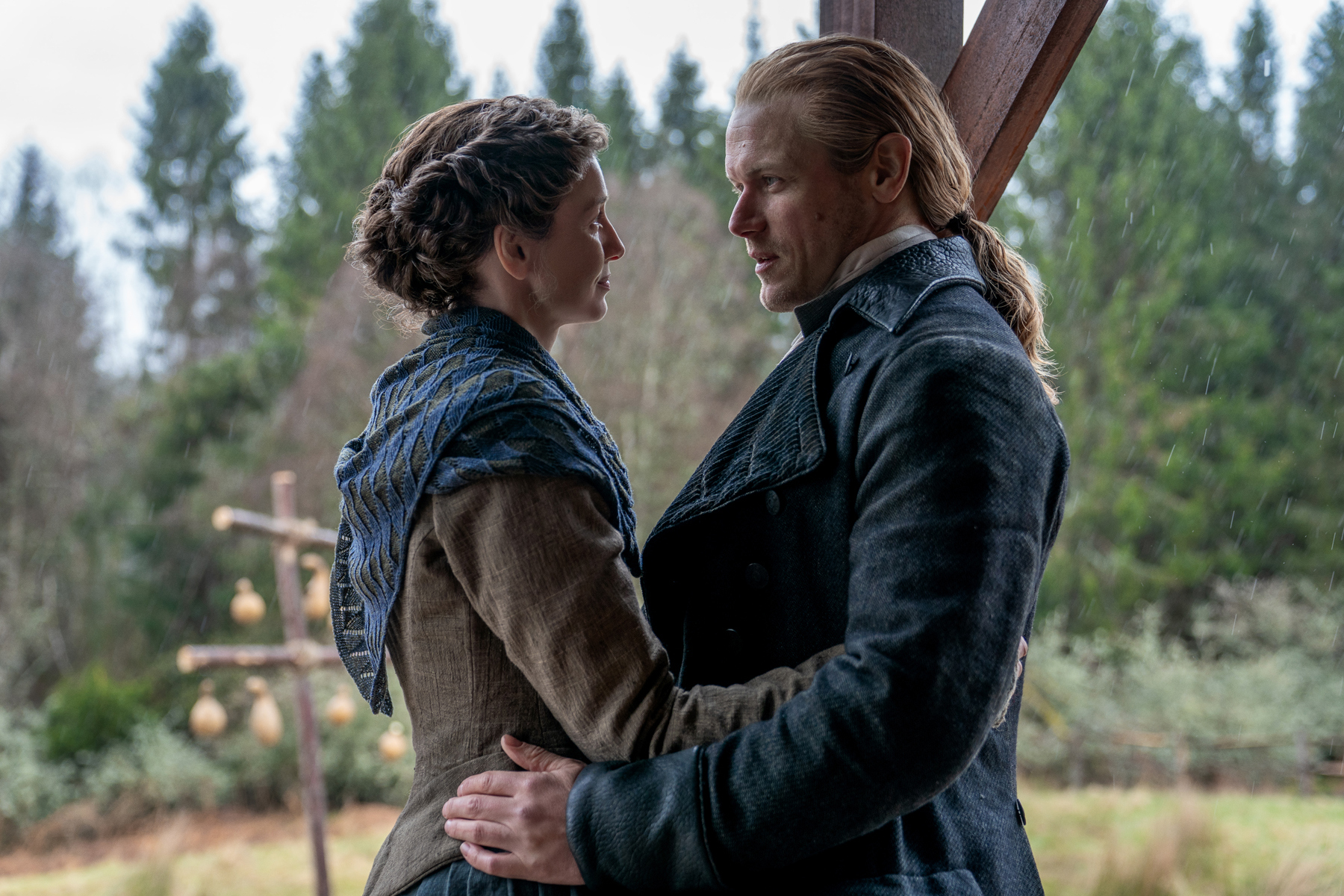 Sam Heughan and Caitriona Balfe in Outlander Season Eight.