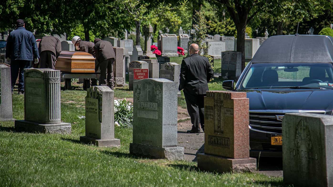 A New York gravedigger was buried alive and died before he could be excavated.